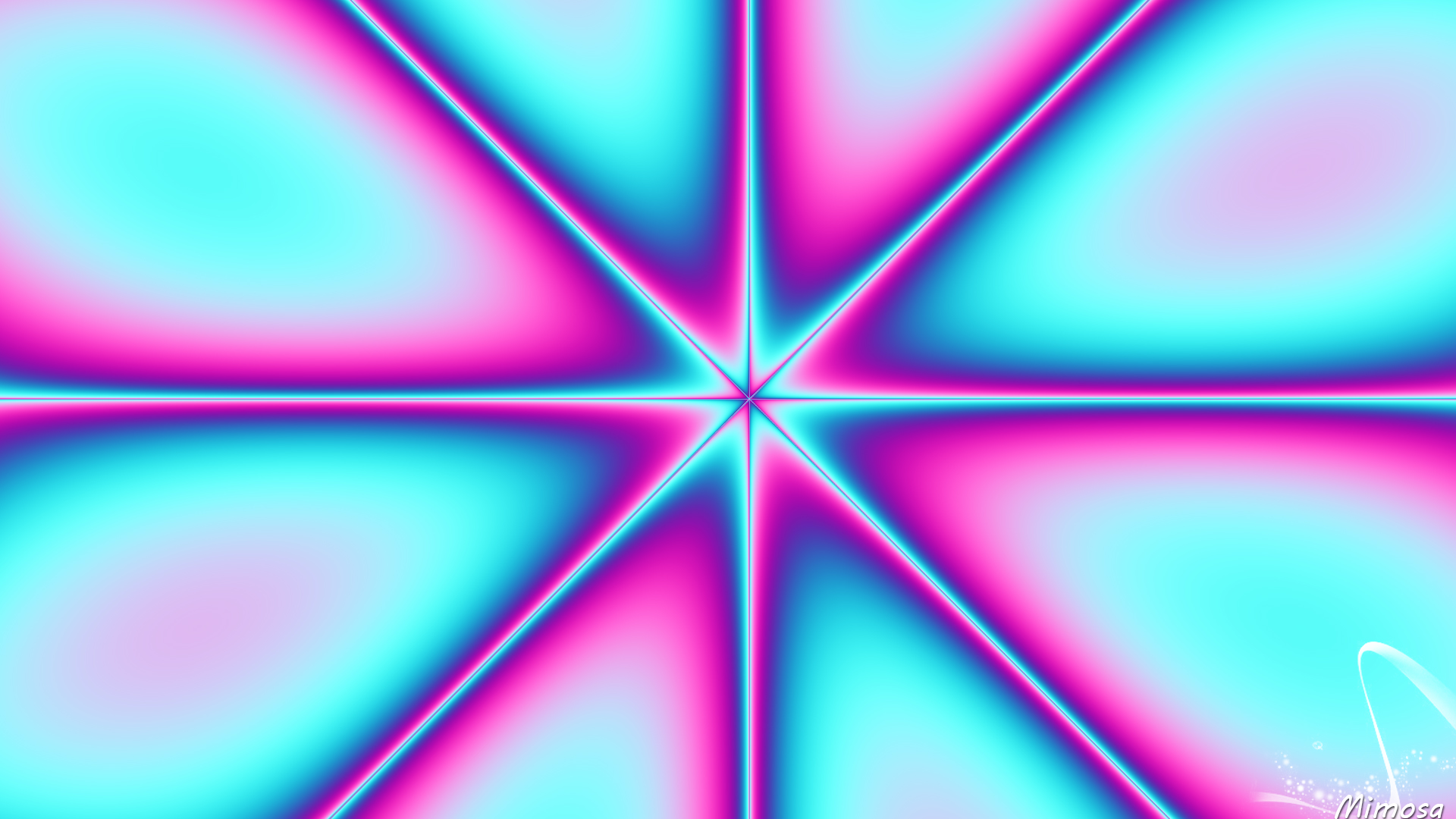 Abstract Artistic Colors Digital Art Gradient Kaleidoscope Pattern Star 1920x1080