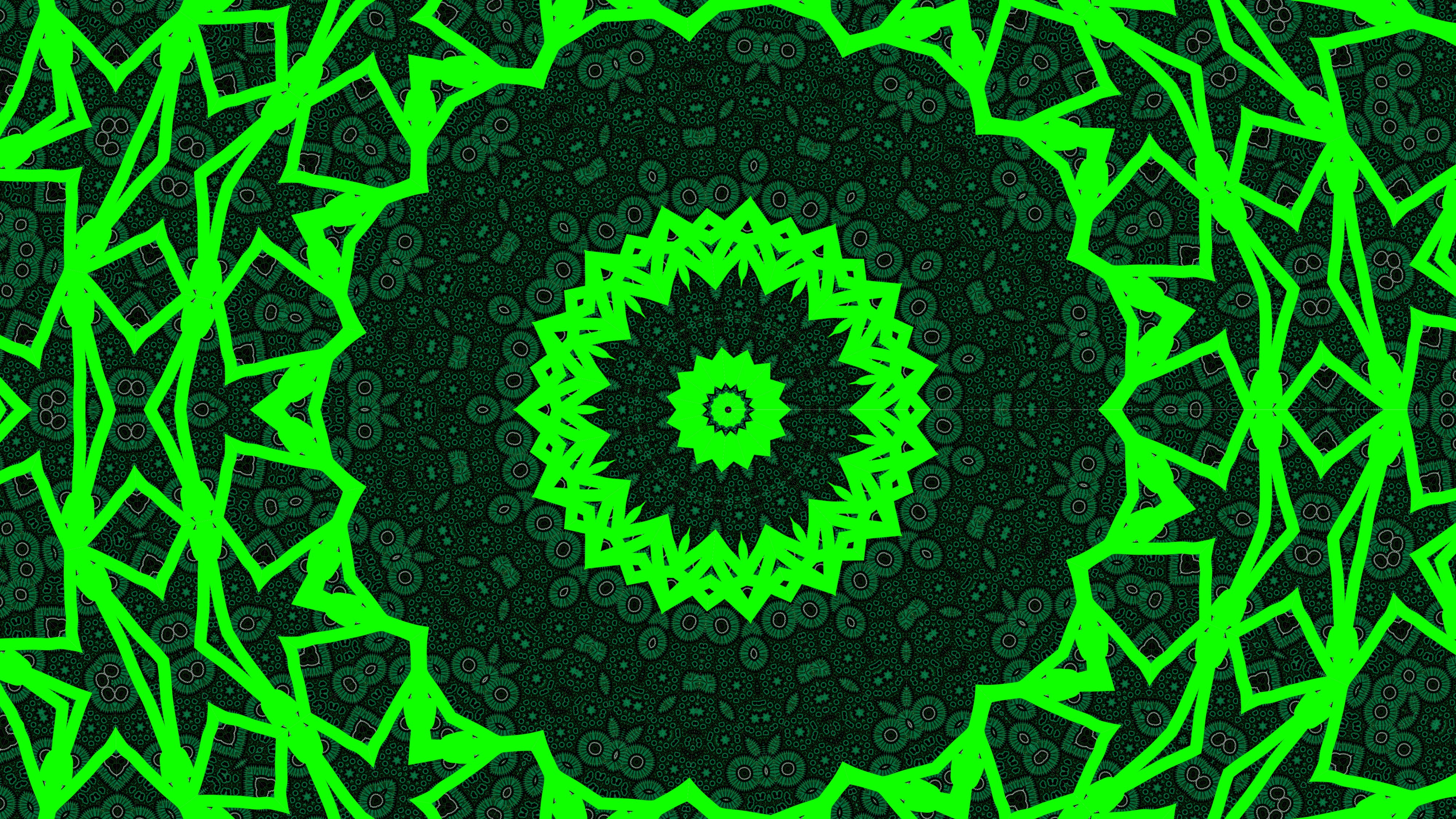 Digital Art Green Kaleidoscope 4000x2250