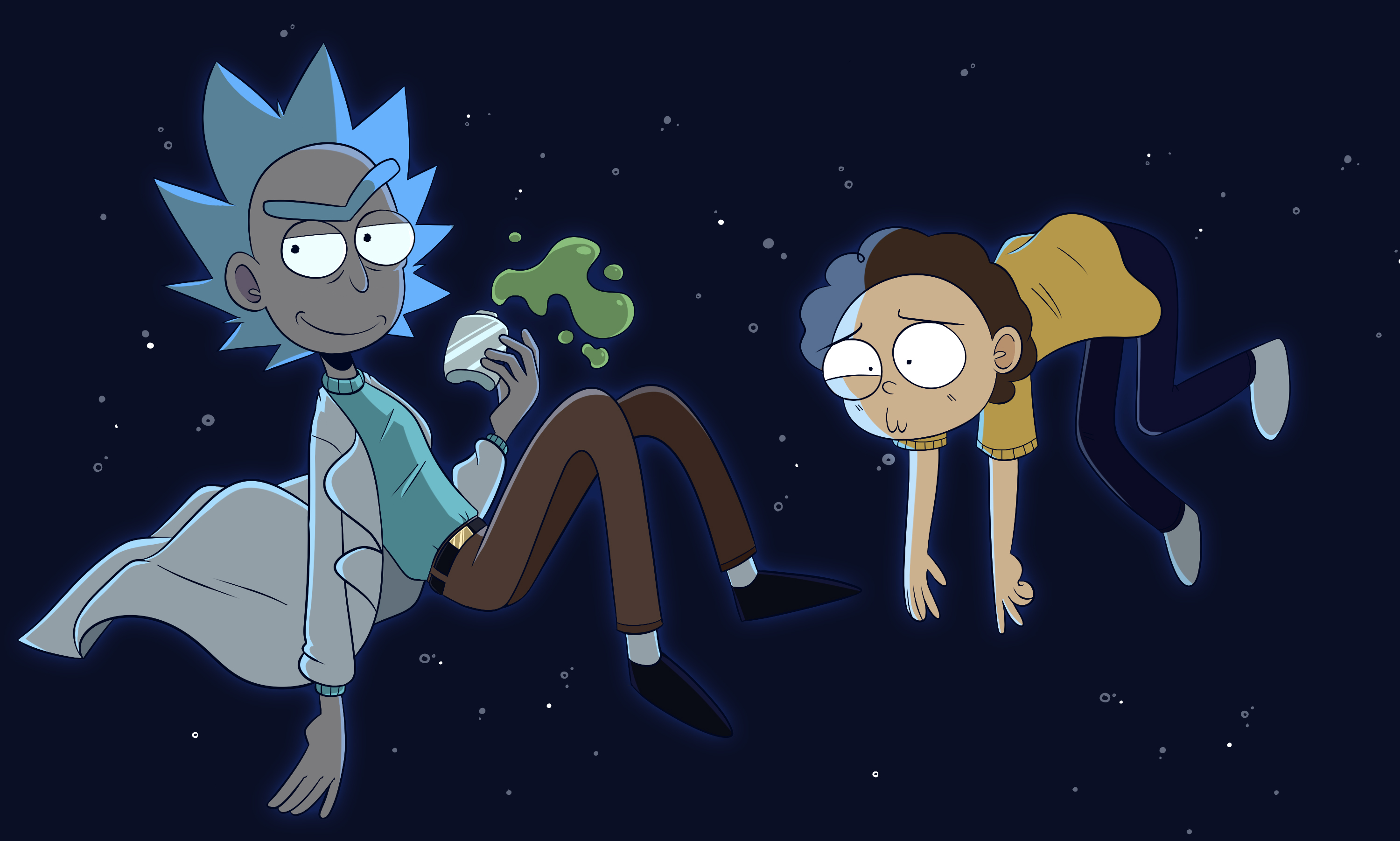 Morty Smith Rick Sanchez Rick And Morty Scientist Space 3000x1802