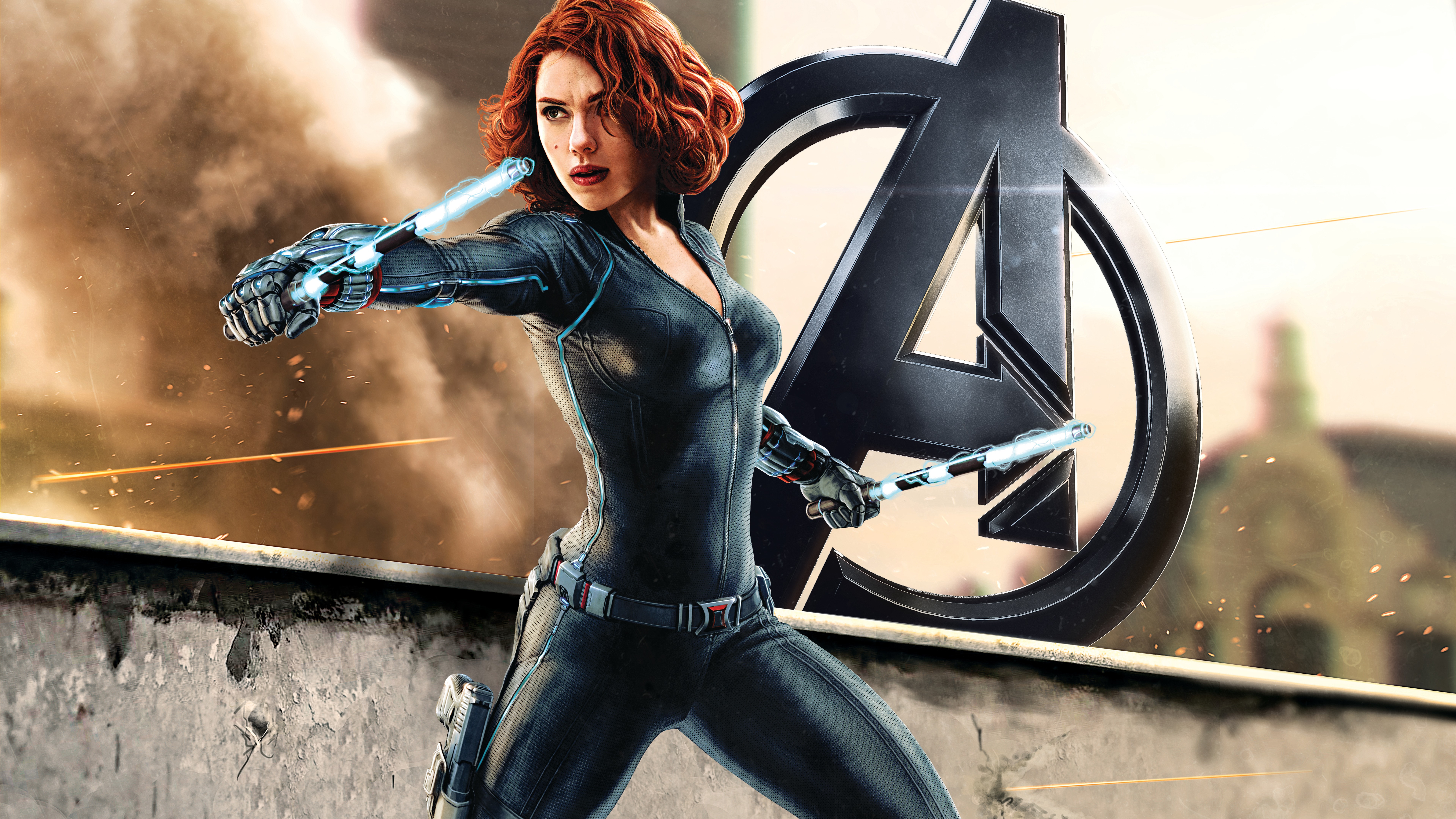 Black Widow 3D Marvel Comics The Avengers 7680x4320