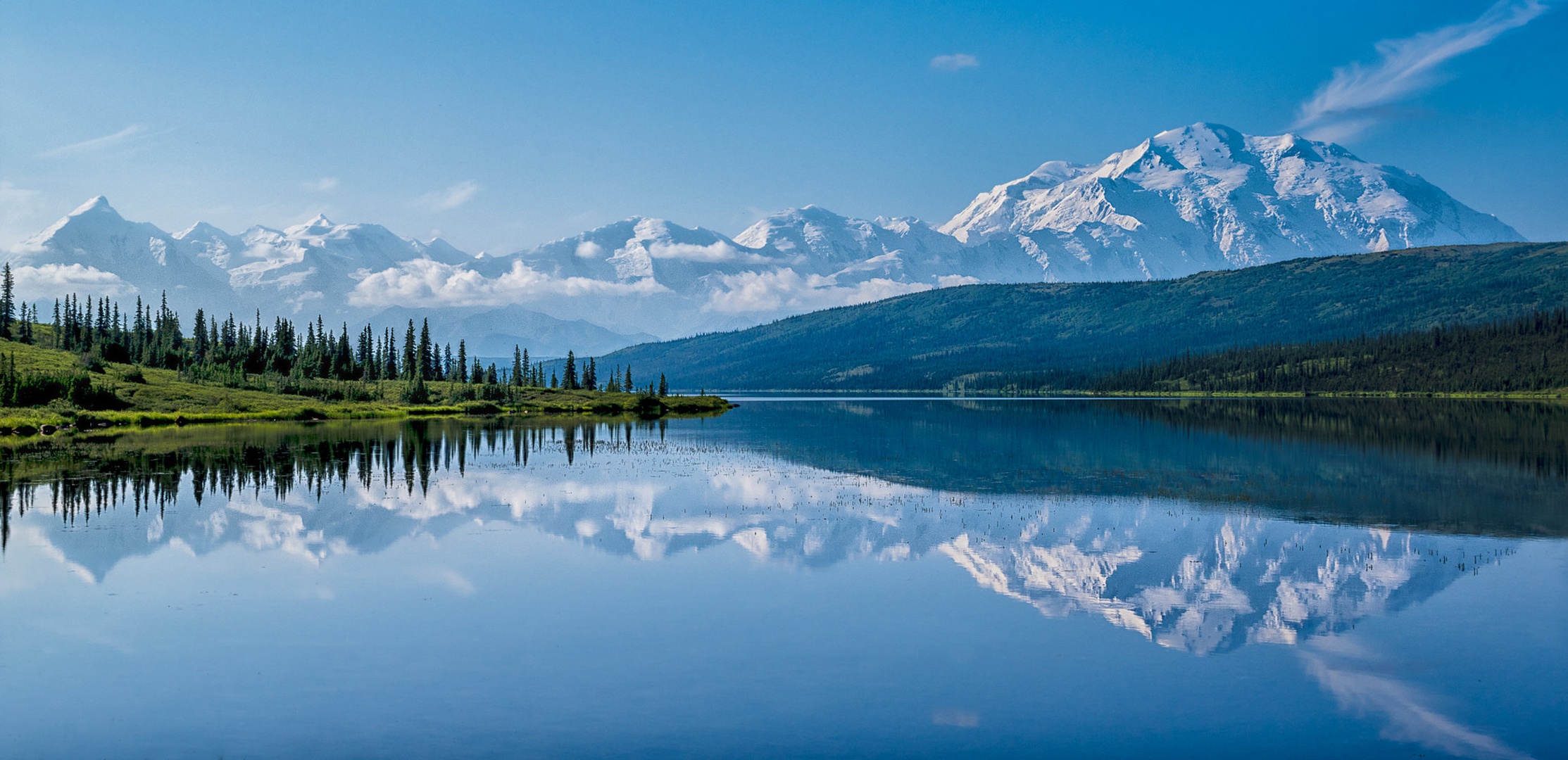 Alaska Denali National Park Lake Mountain Reflection 2227x1080