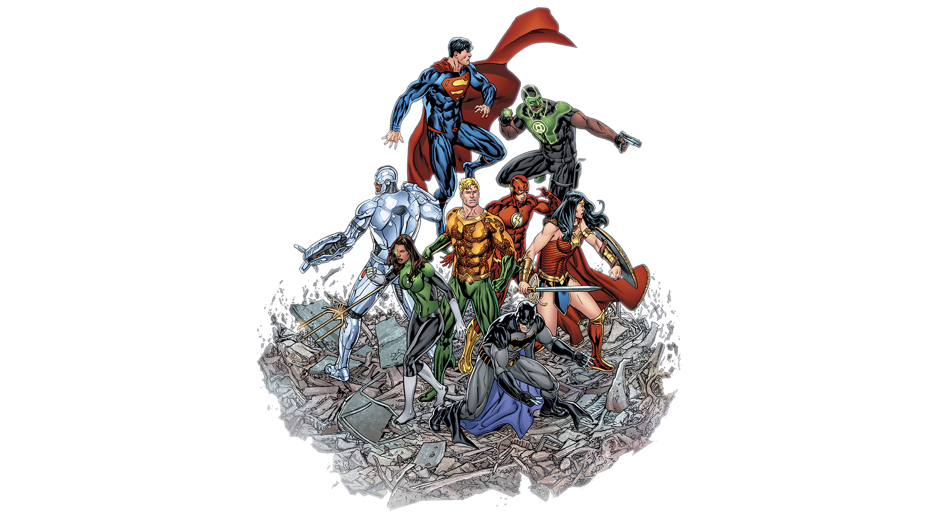 Aquaman Batman Cyborg Dc Comics Dc Comics Flash Green Lantern Justice League Superman Wonder Woman 1920x1080