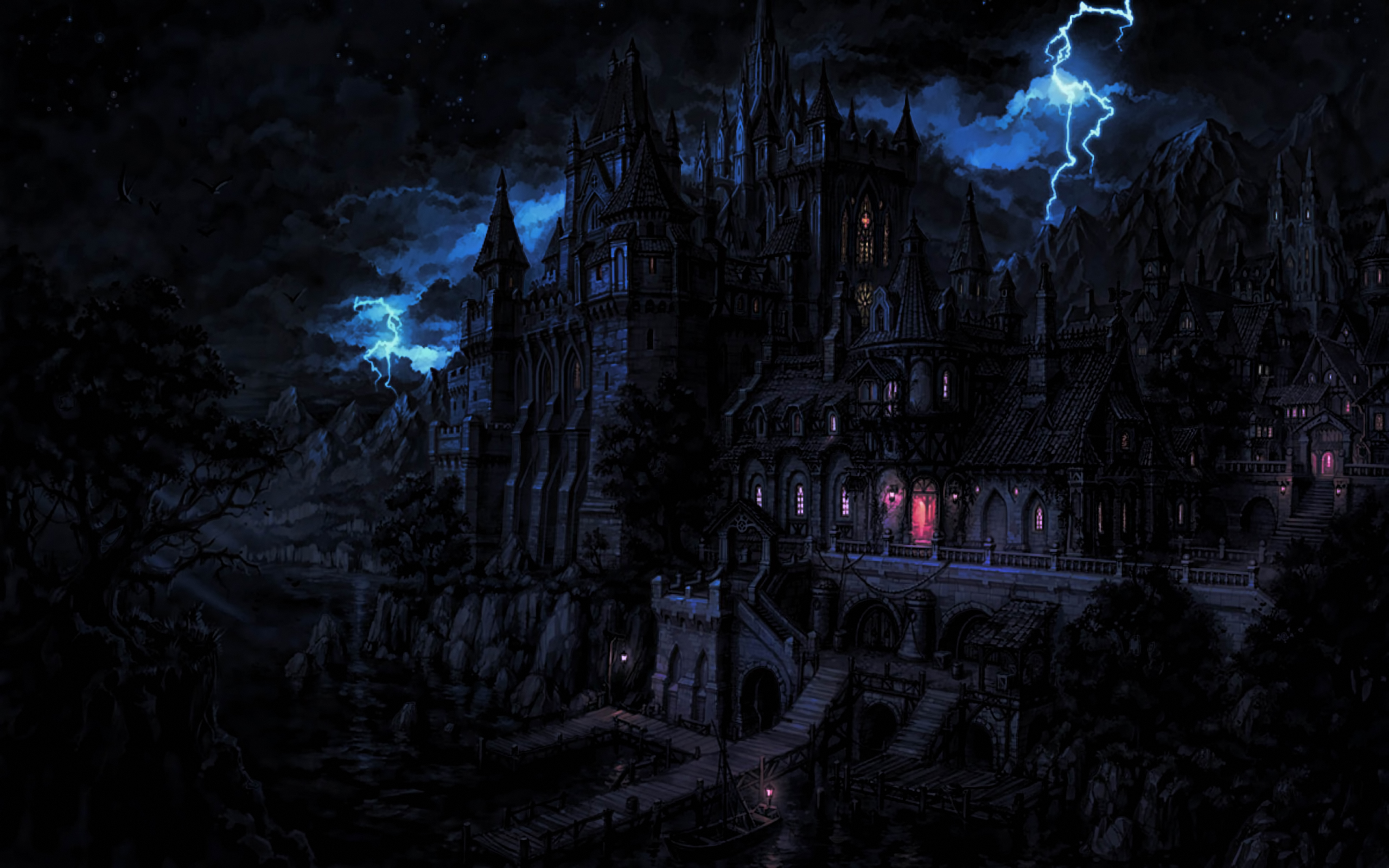 Castle Dark Dracula 039 S Castle Lightning 2560x1600