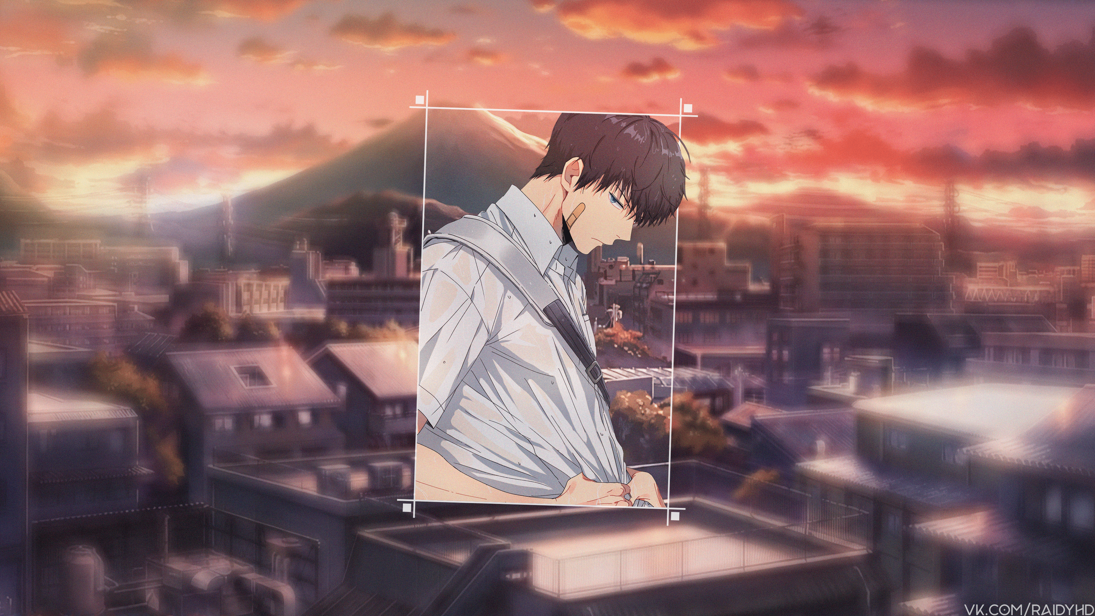 Kageyama Tobio Anime Picture In Picture Anime Boys Dark Hair City Cityscape Sky Sunlight 3840x2160