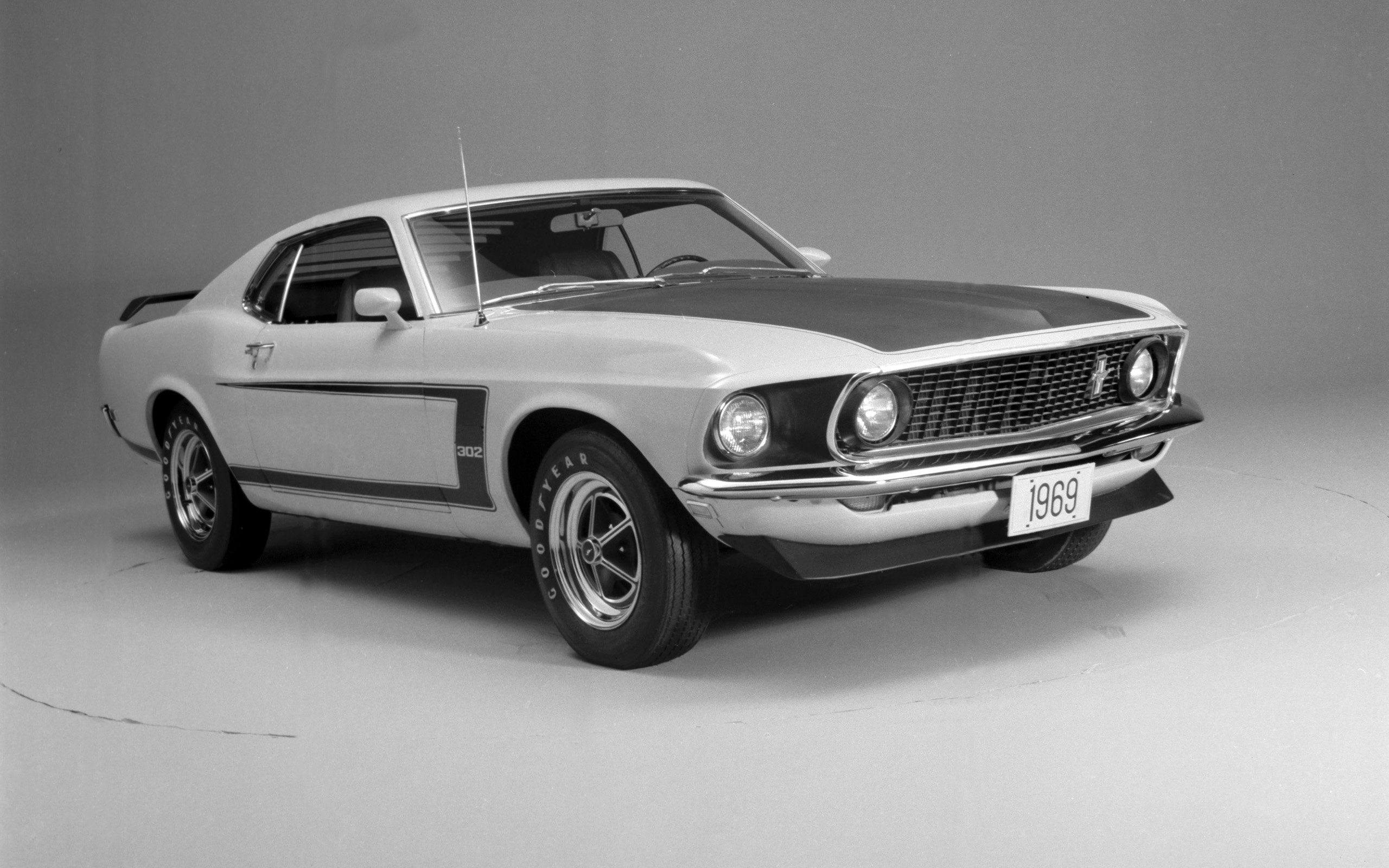 Black Amp White Car Fastback Ford Mustang Boss 302 Muscle Car 2560x1600