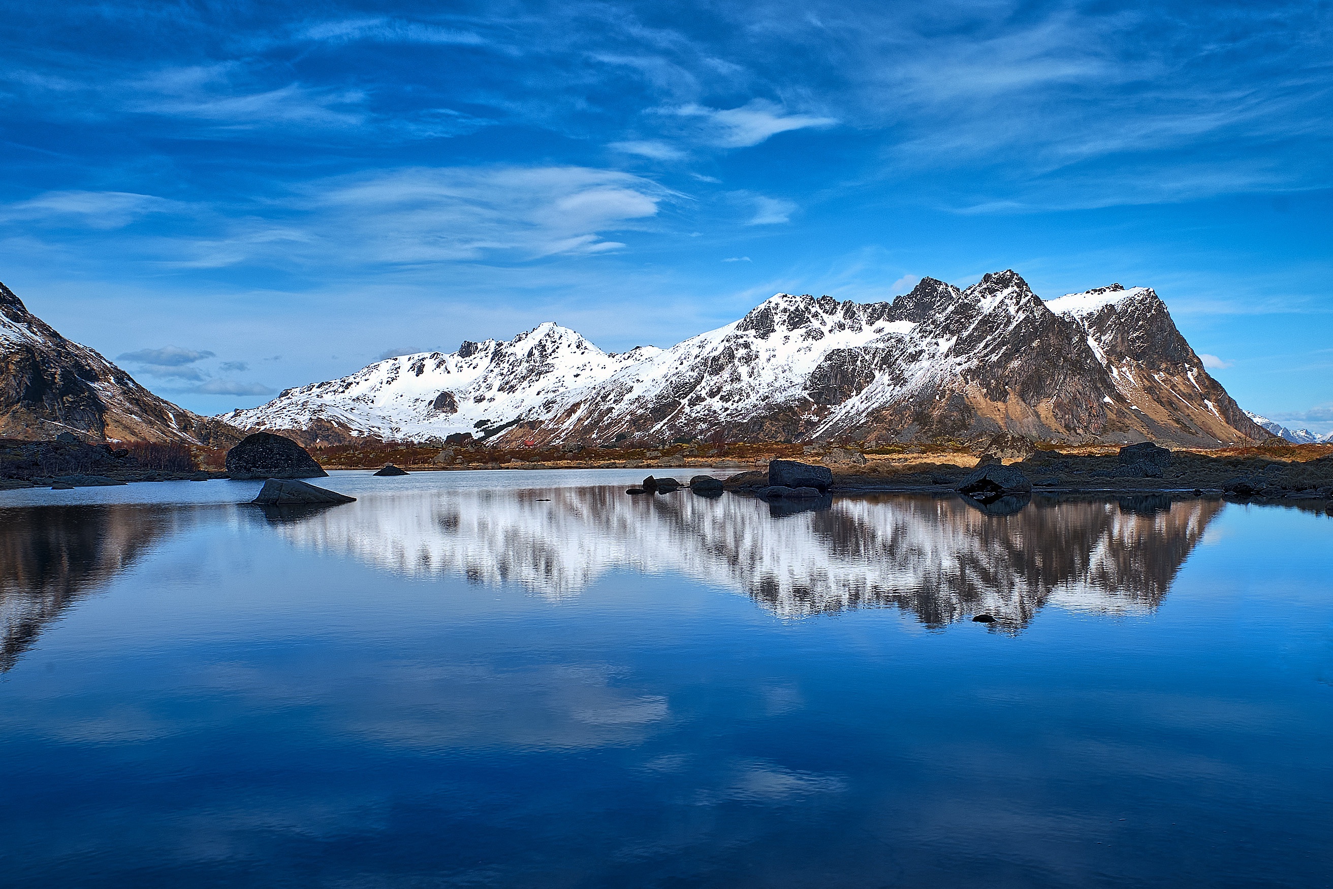 Mountain Norway Reflection Sky 2624x1749