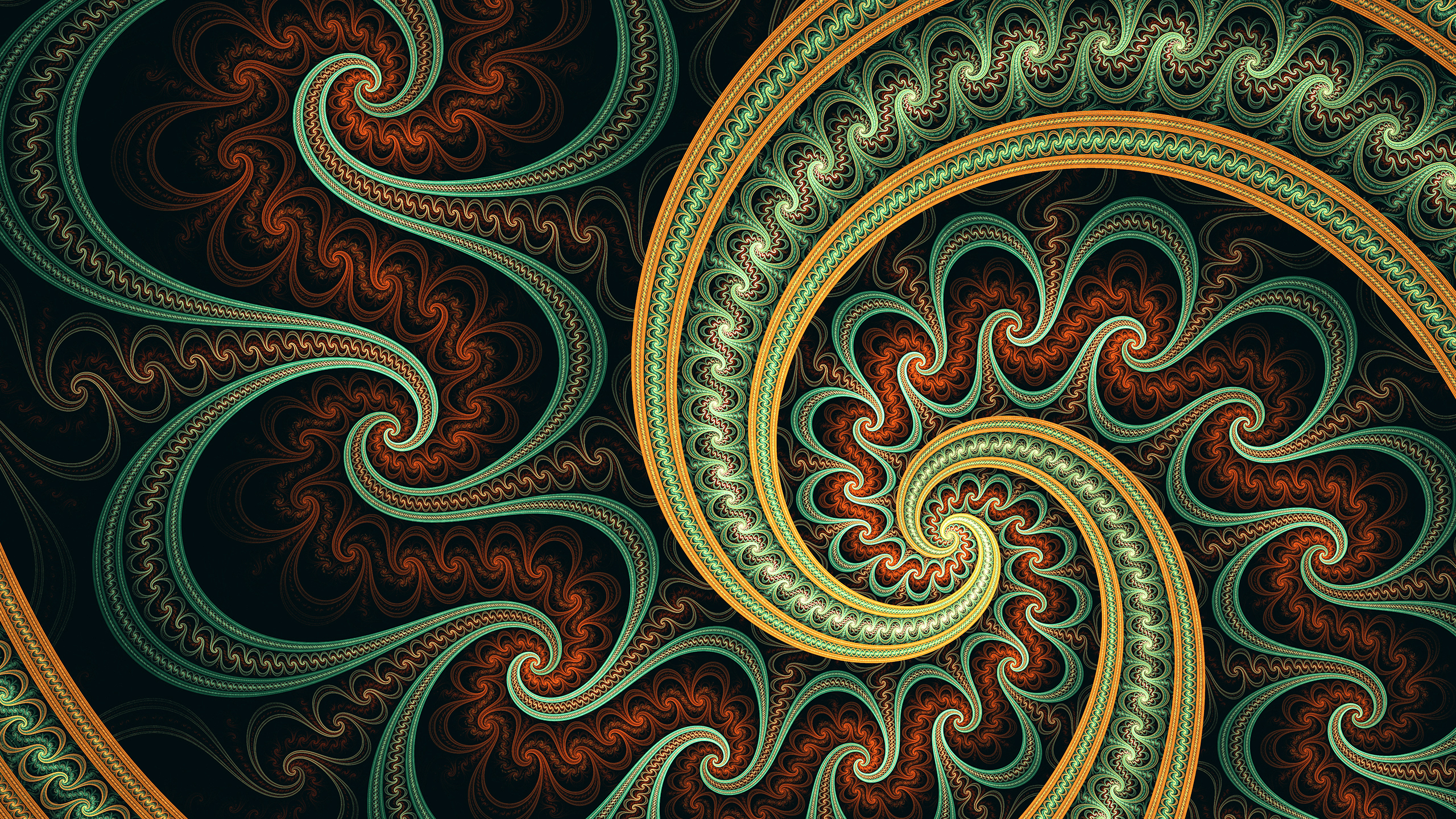 Abstract Artistic Digital Art Fractal Spiral 2560x1440