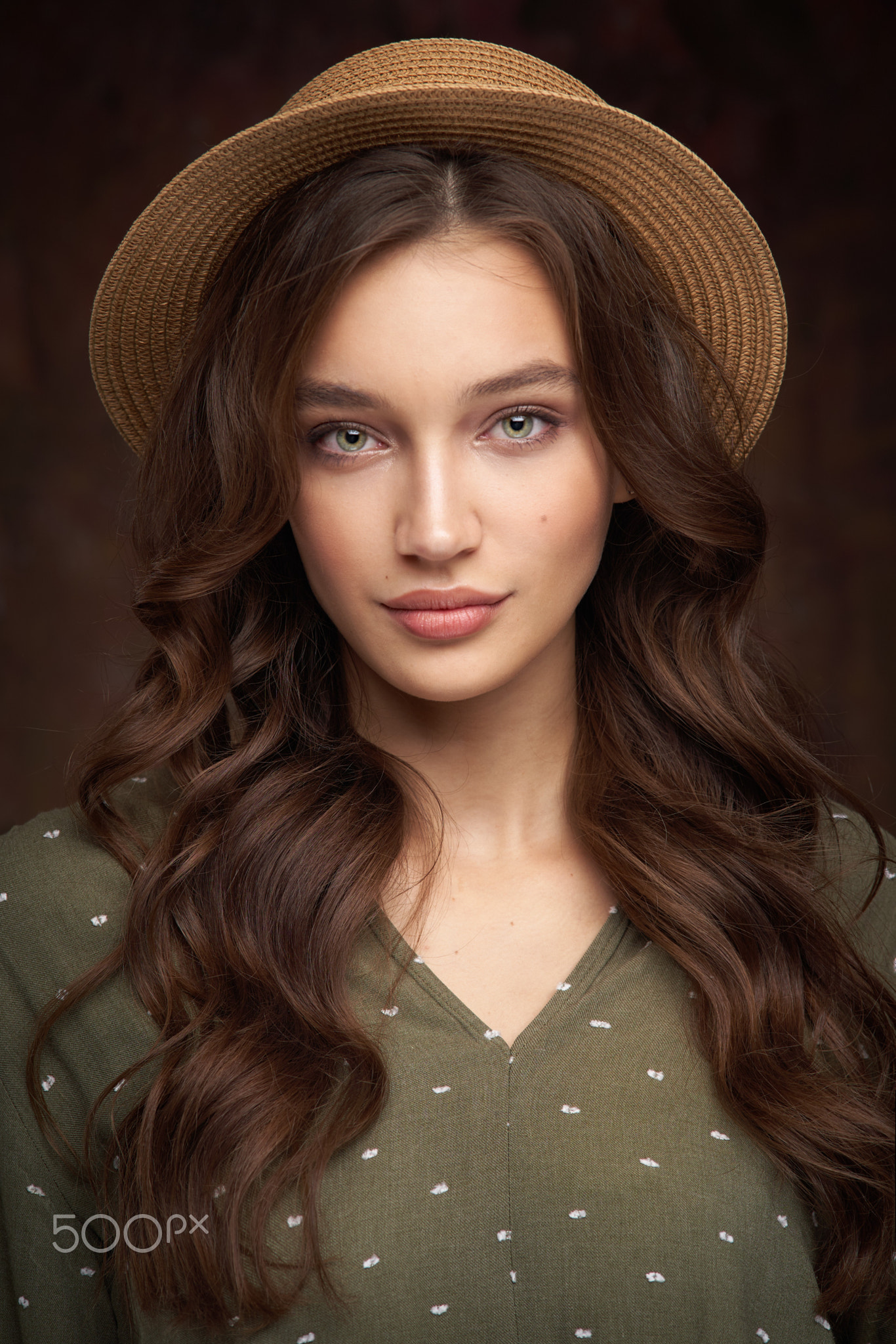 Alexander Vinogradov Women Brunette Long Hair Wavy Hair Looking At Viewer Smiling Portrait Hat Simpl 1366x2048