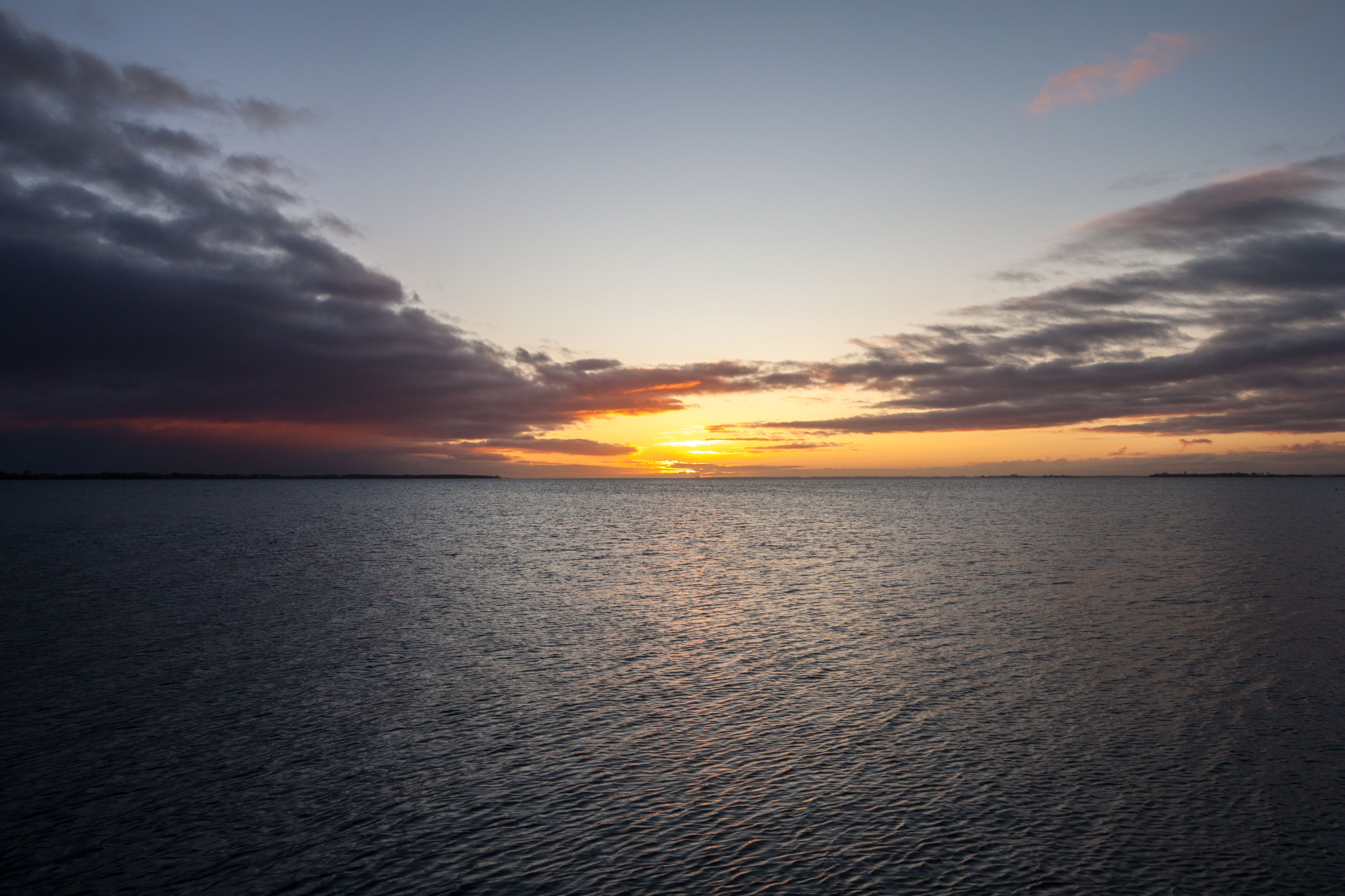 Sunset Baltic Sea Germany Water Sun Rays 4752x3168