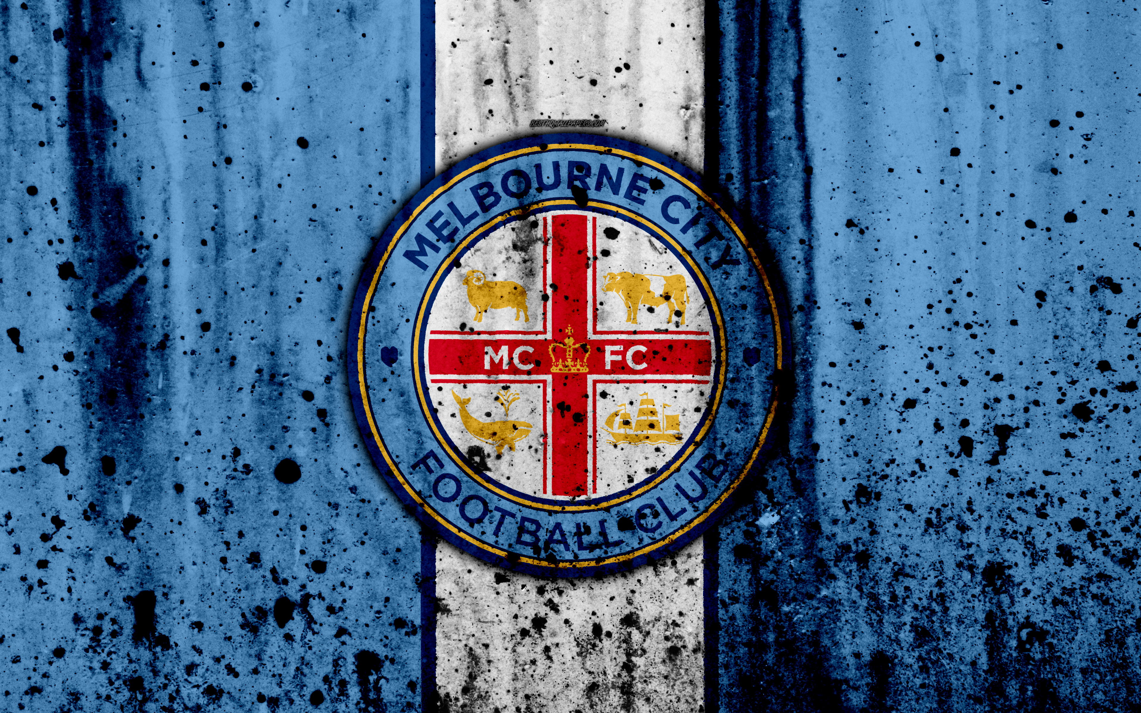 Emblem Logo Melbourne City Fc Soccer 3840x2400