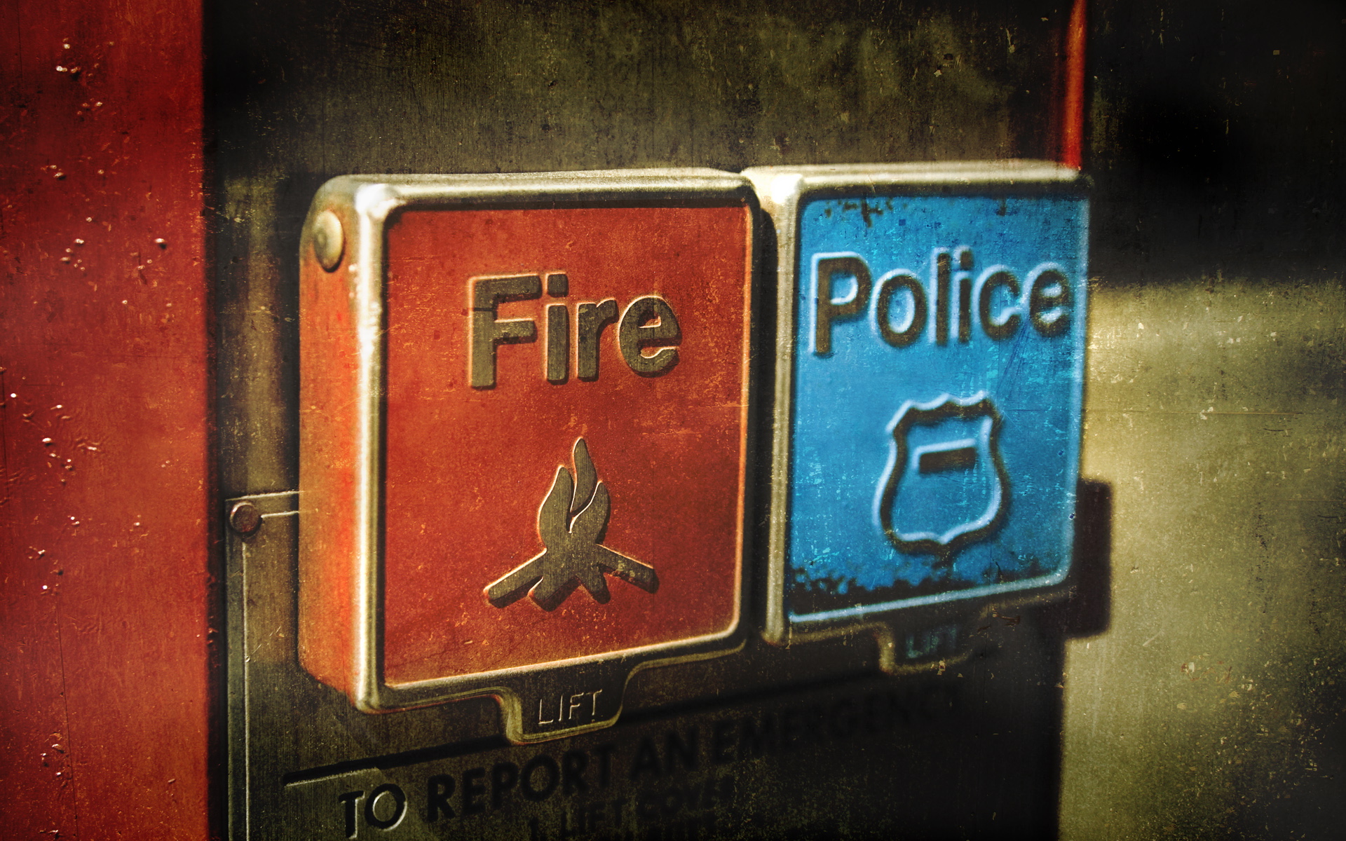Blue Red Fire Police 1920x1200