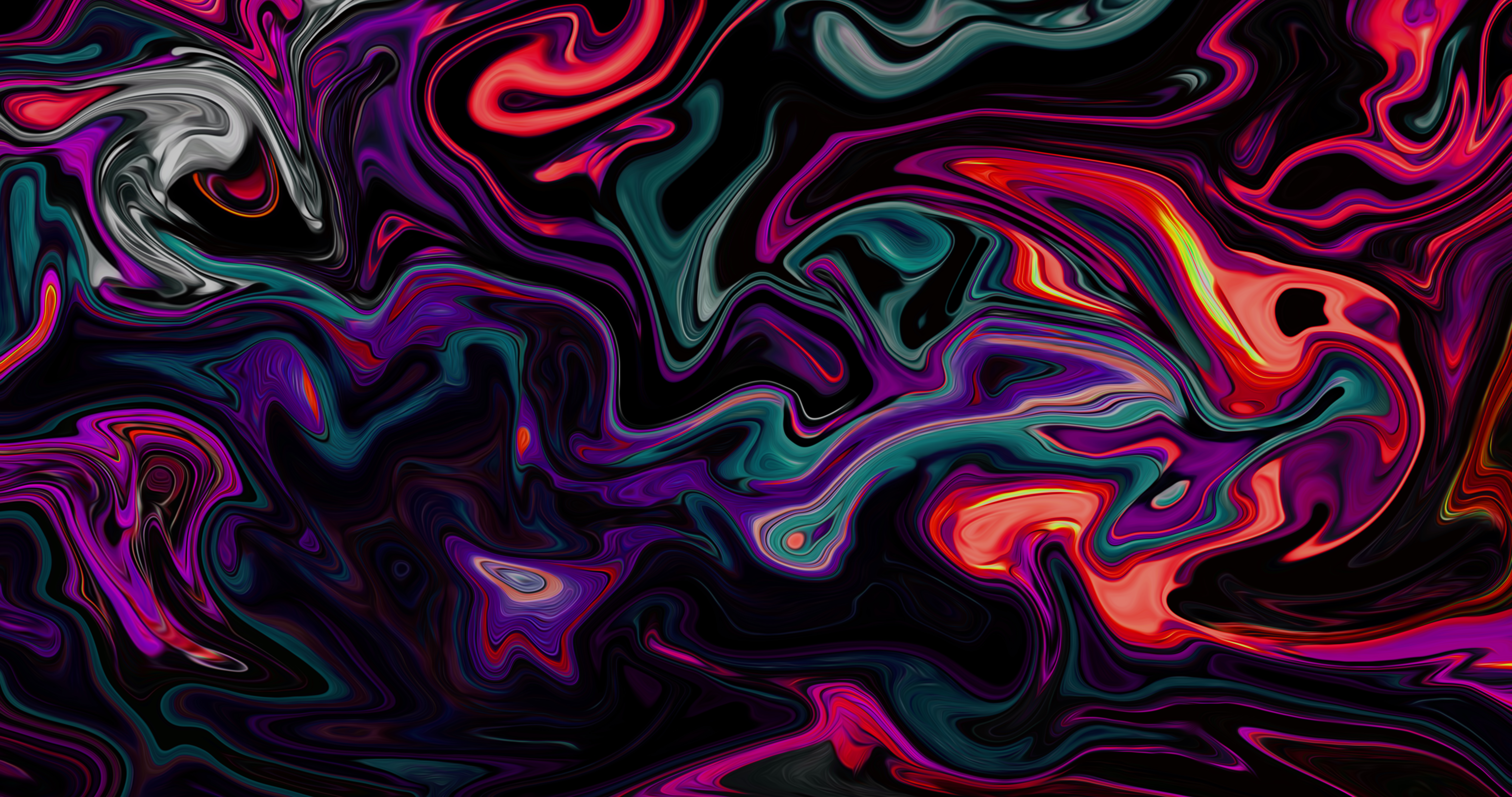 Abstract Fluid Liquid Colorful Artwork Digital Art Shapes Paint Brushes 8 K 8192x4320