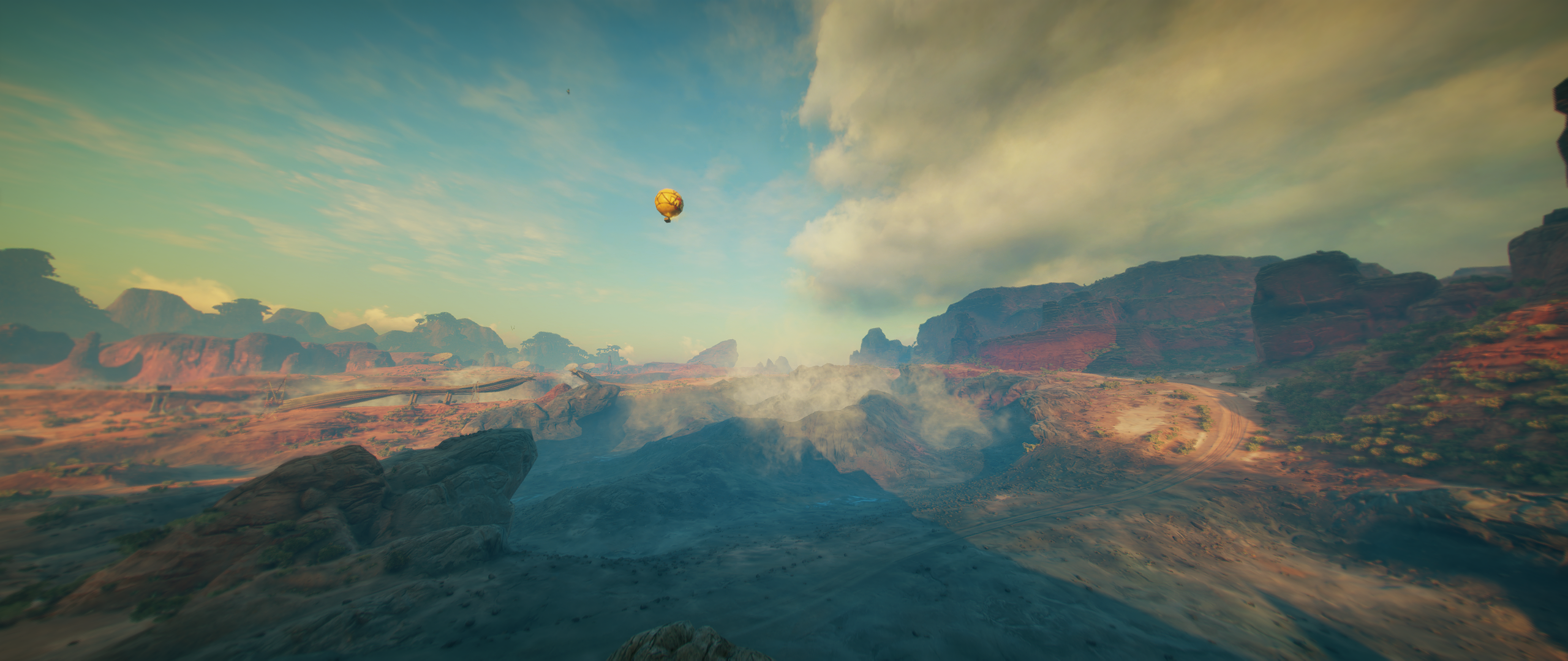 Rage 2 Video Game Art PC Gaming Video Games Hot Air Balloons Desert Screen Shot 2560x1080