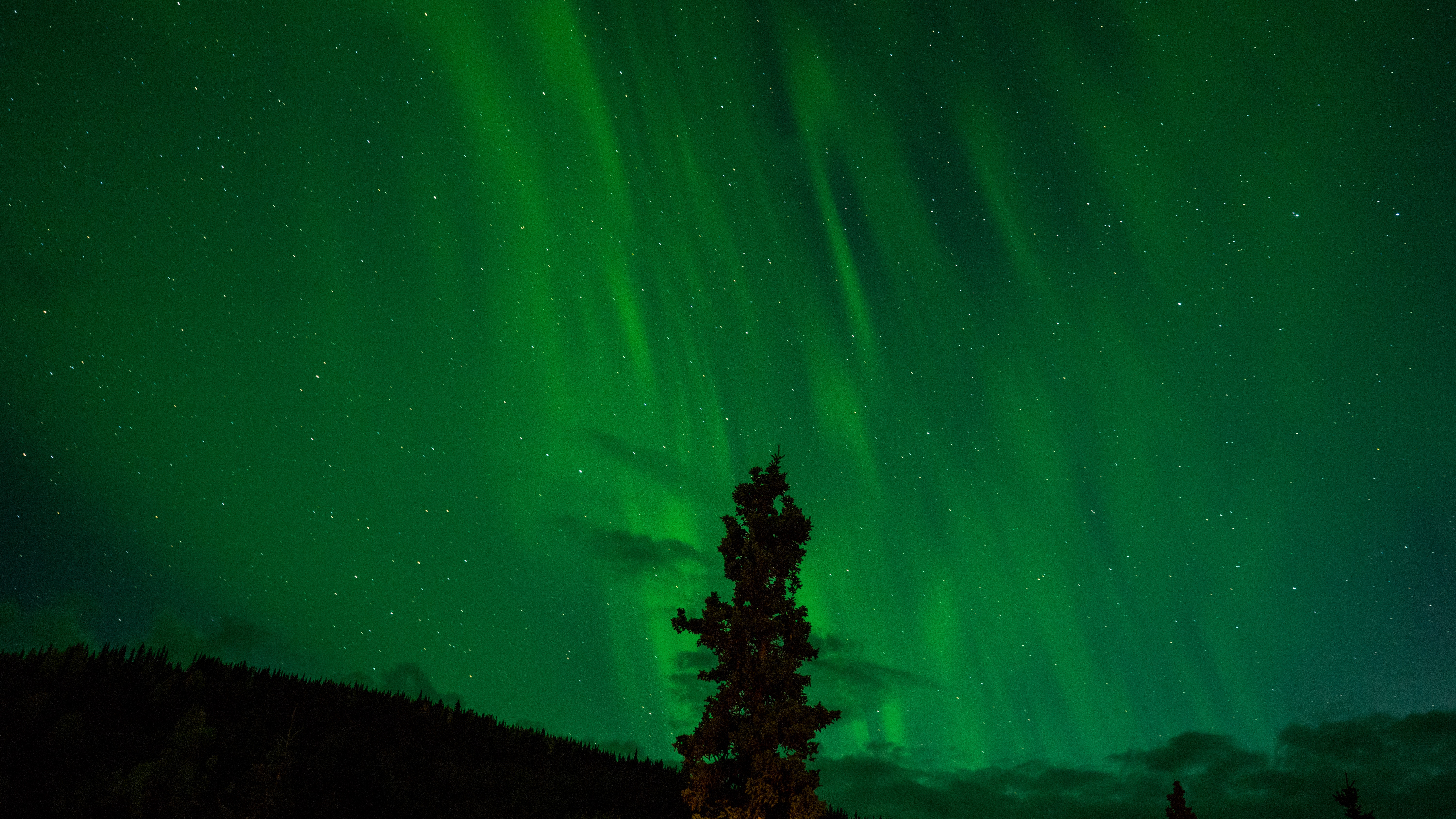 Aurora Borealis Light Nature Night Sky Stars 6000x3376