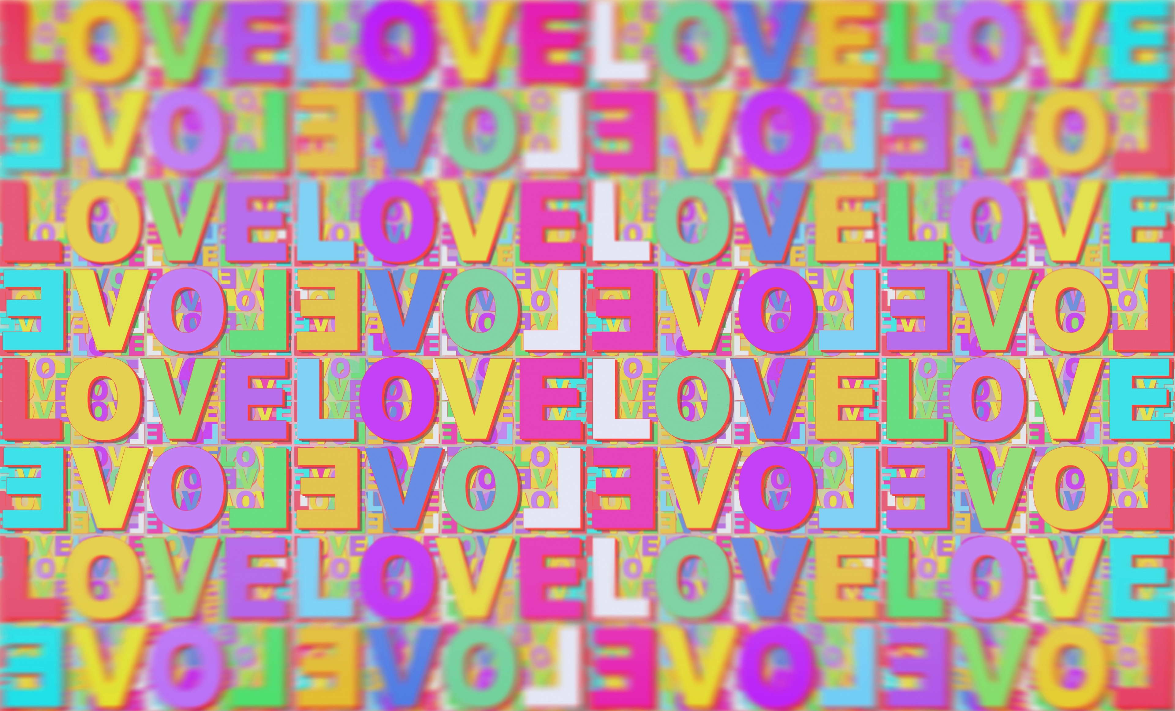 Artistic Colorful Colors Love Typography 3840x2322