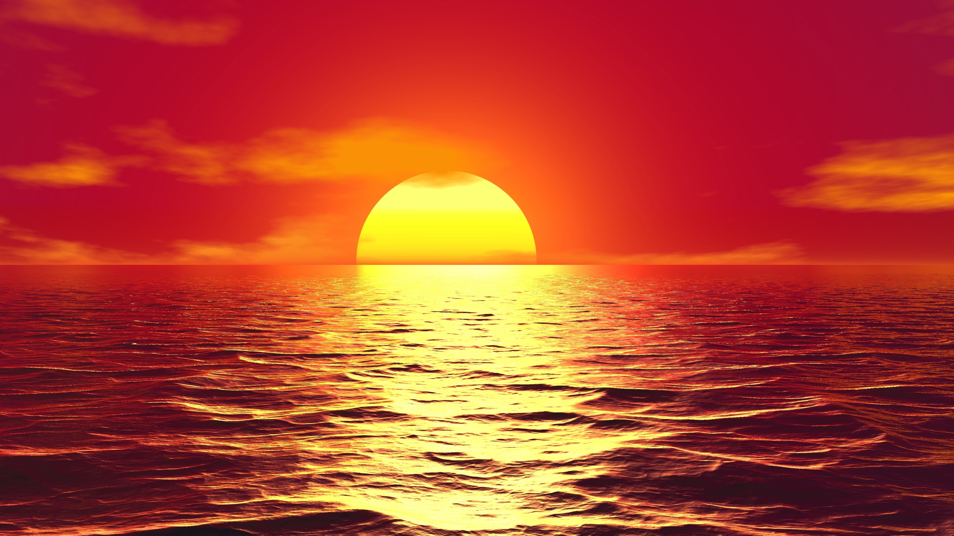 Earth Ocean Sky Sun Sunset 3840x2160
