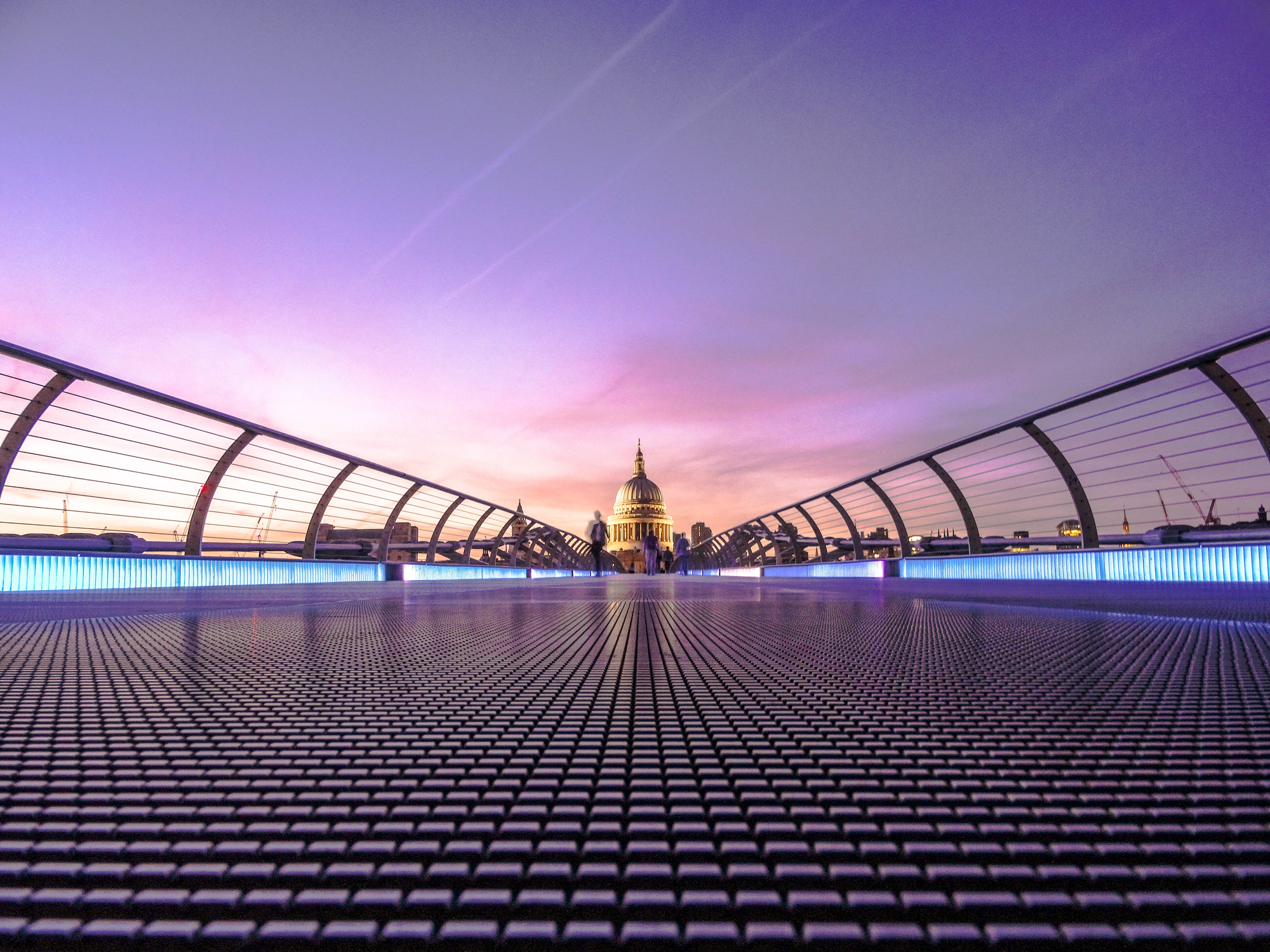 Bridge London Millennium Bridge Sunset 2000x1500