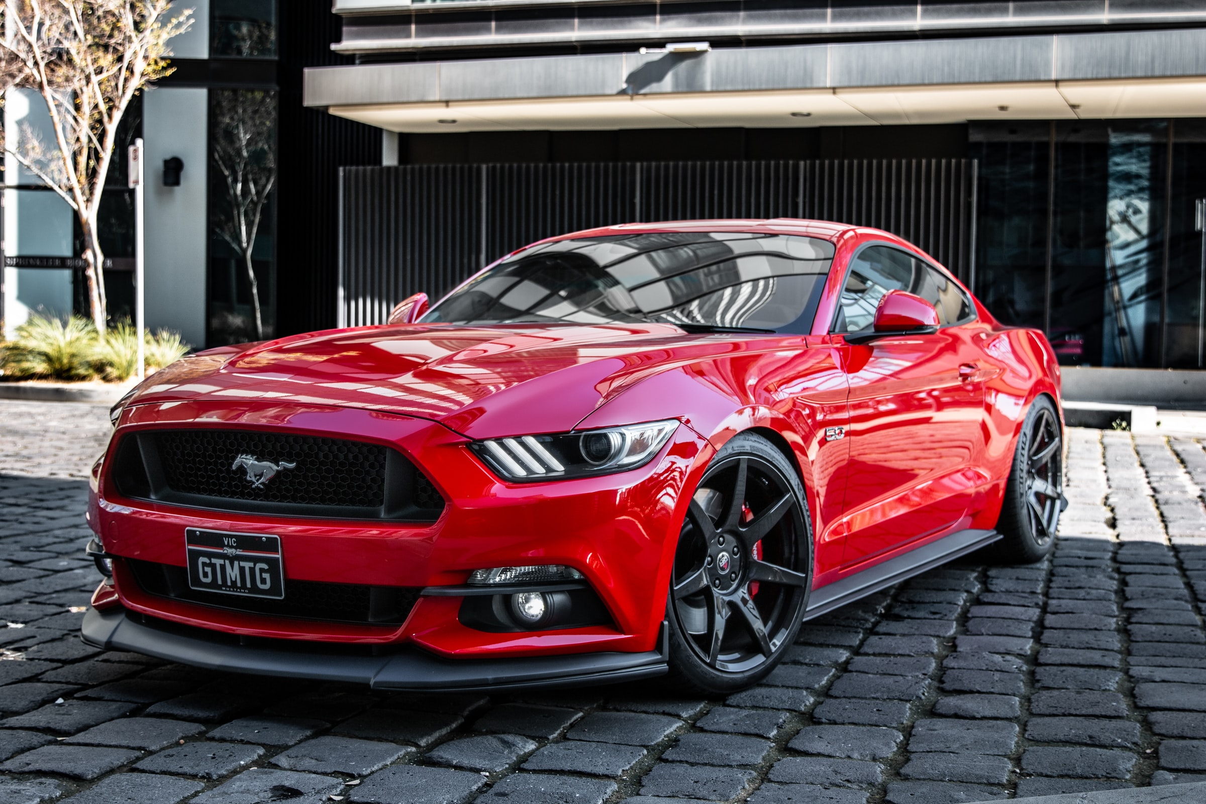 Ford Mustang Red Cars Rims Reflection Car Ford Vehicle 2400x1600