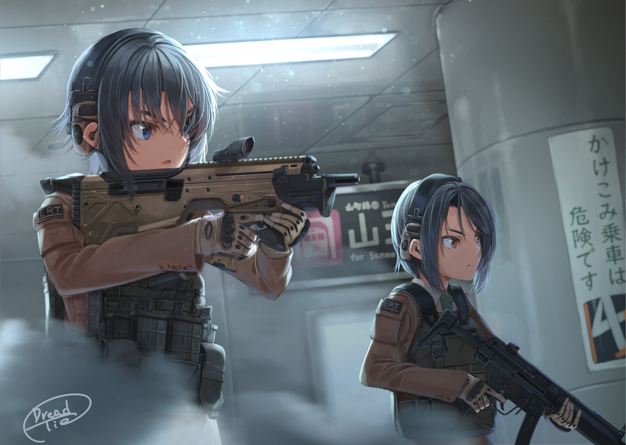 Anime Girls Anime Guns 2040x1450
