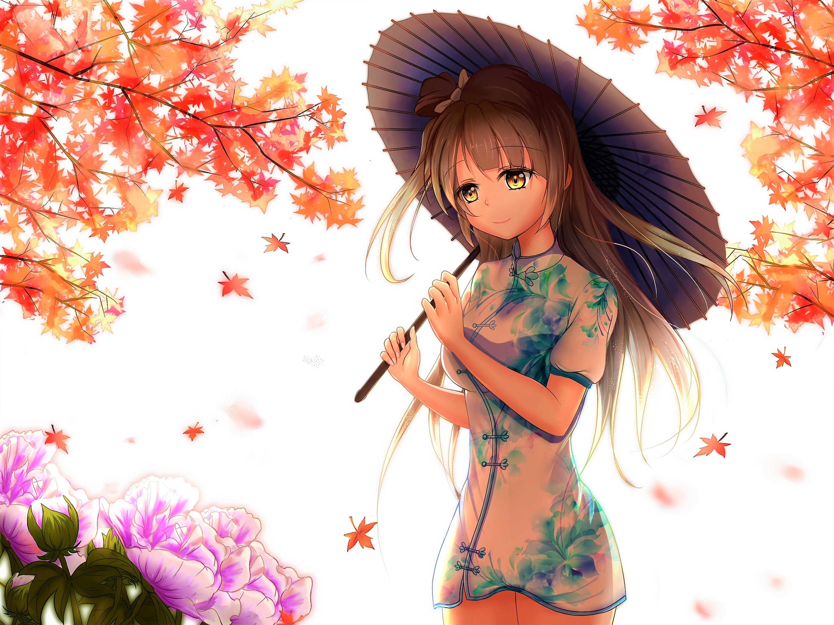 Fall Flower Girl Kotori Minami Parasol 2834x2125