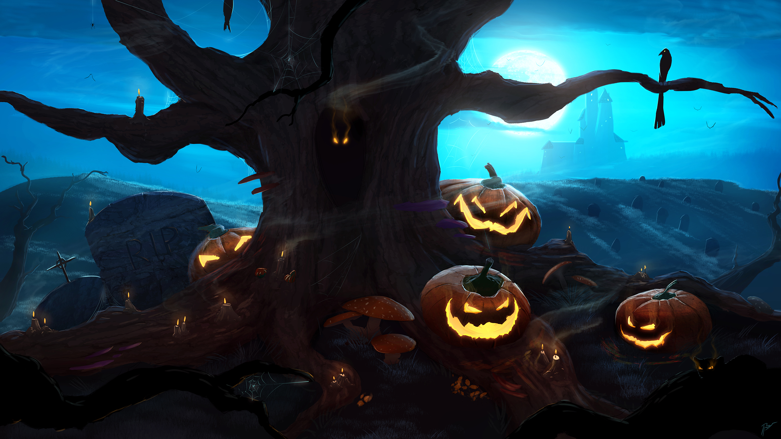 Halloween Digital Painting JoeyJazz 2560x1440