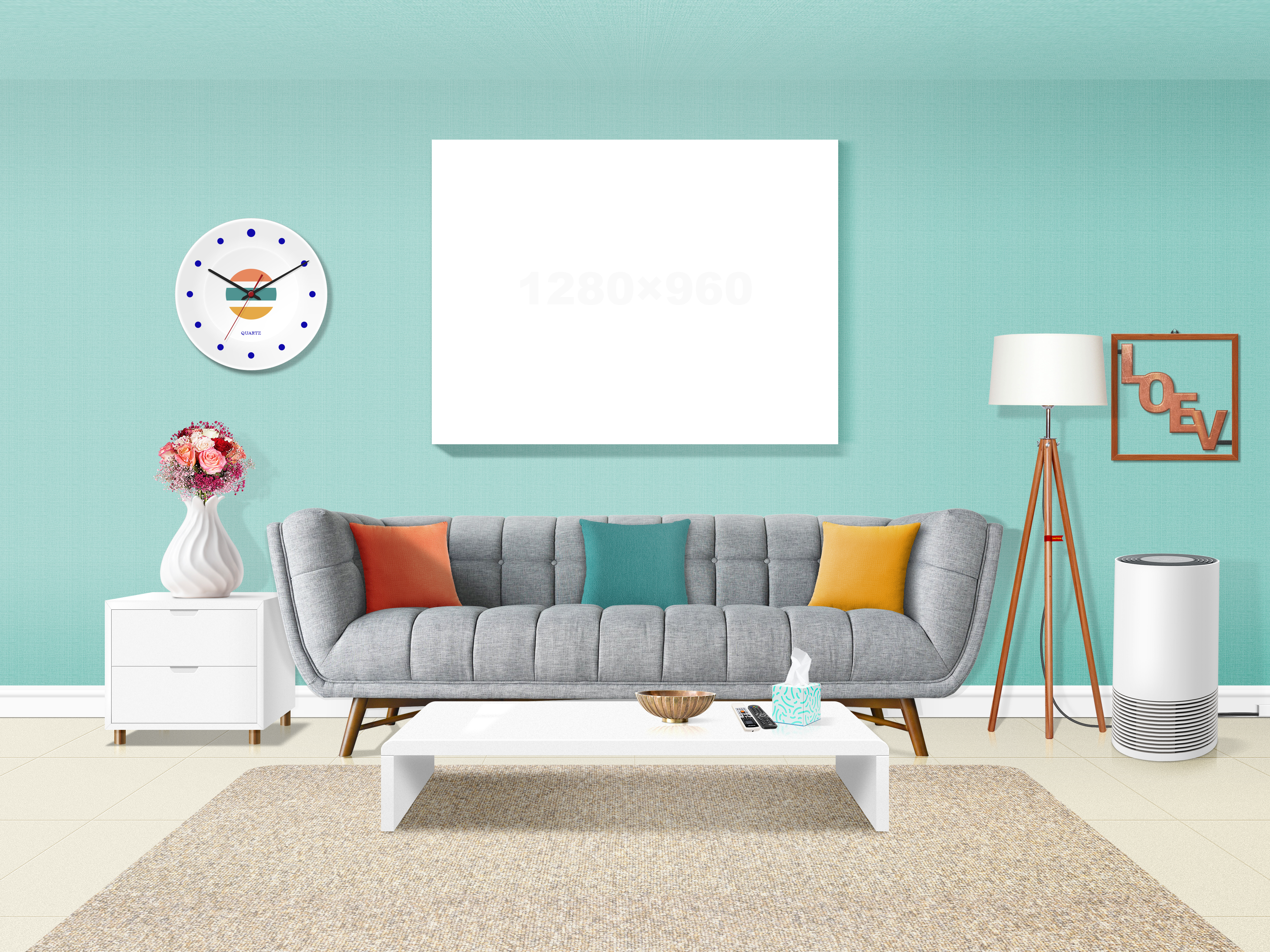 Interior Living Rooms Couch Clocks Room 4000x3000