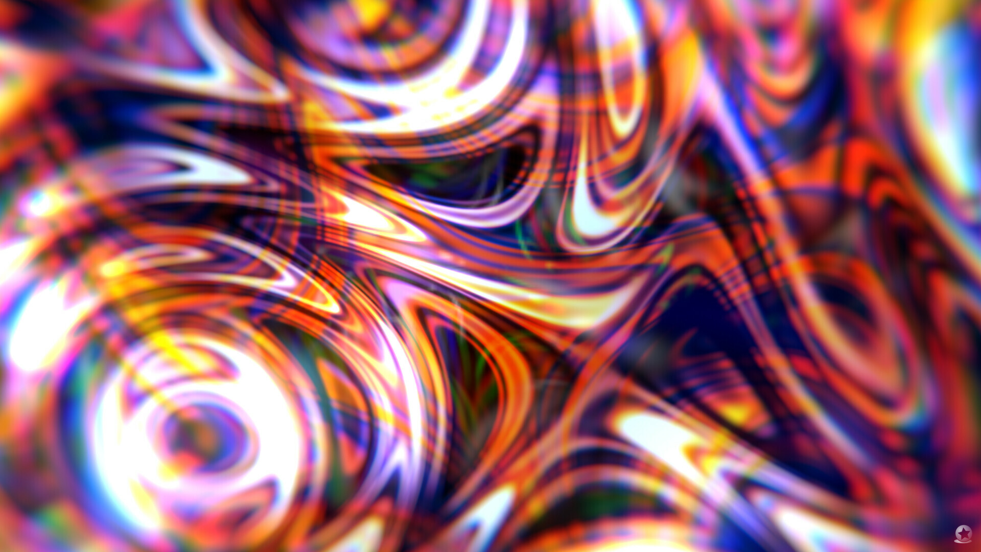 Abstract Psychedelic Colorful Waves Dreamscape Glass 1920x1080