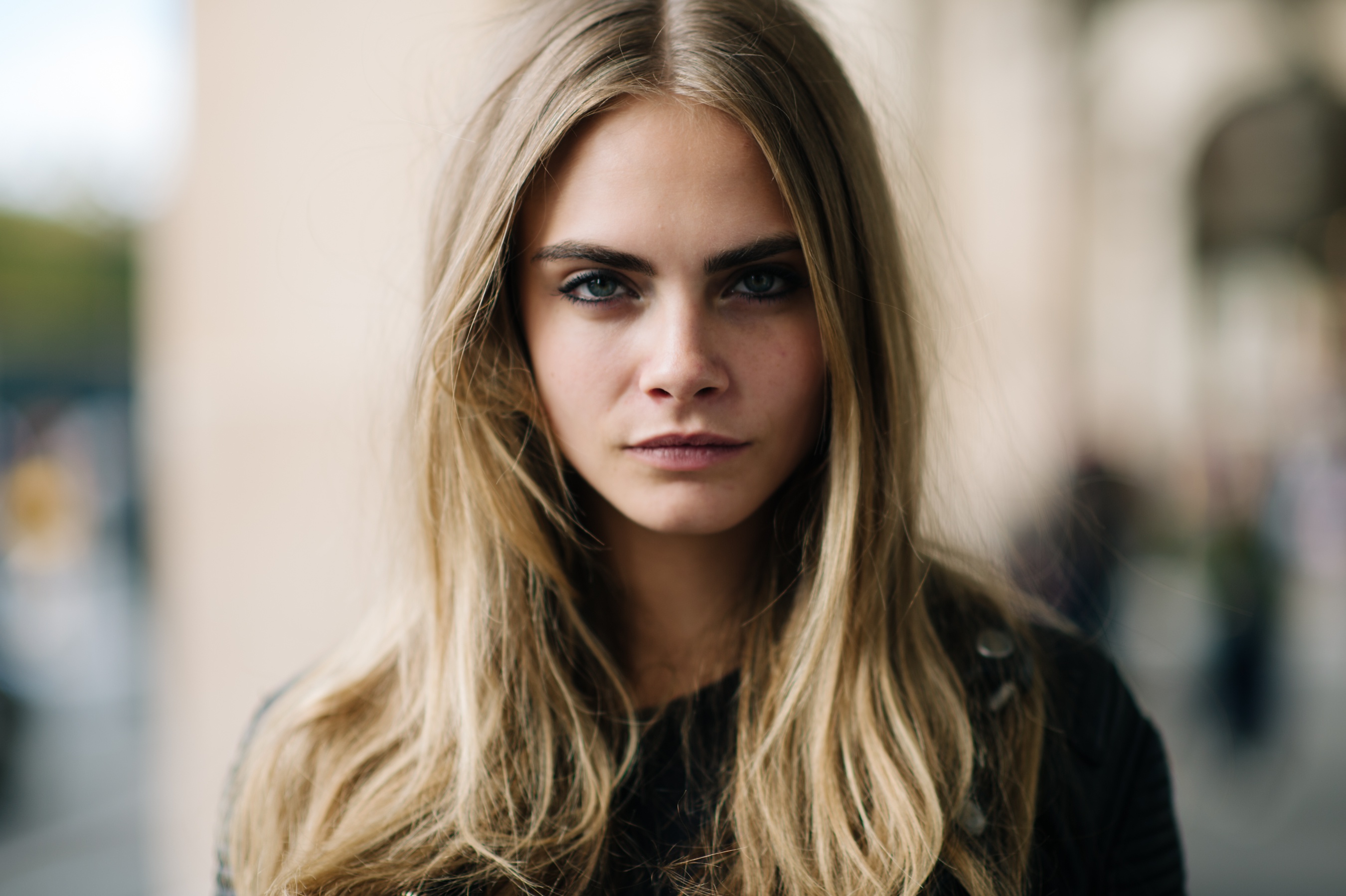 Actress Blonde Blue Eyes Cara Delevingne Depth Of Field Face Model Stare 2700x1797