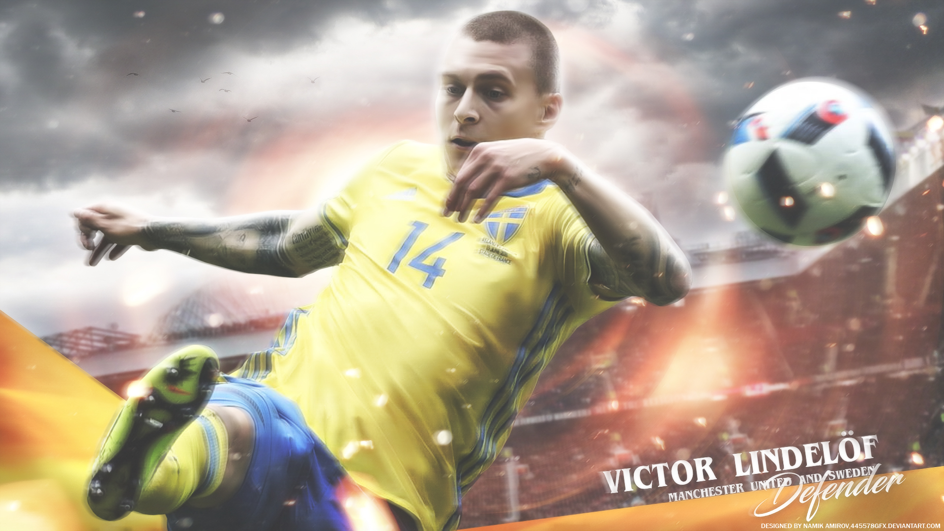 Soccer Swedish Victor Lindelof 1920x1080