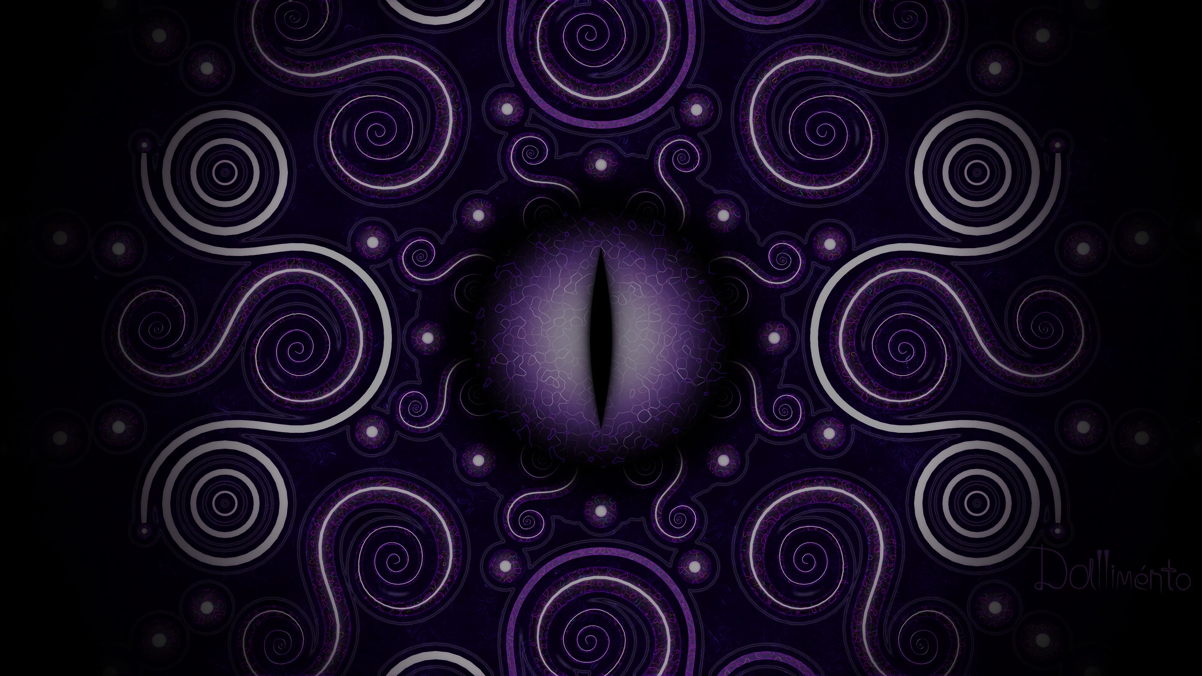 Artistic Eye Pattern Purple 3840x2160