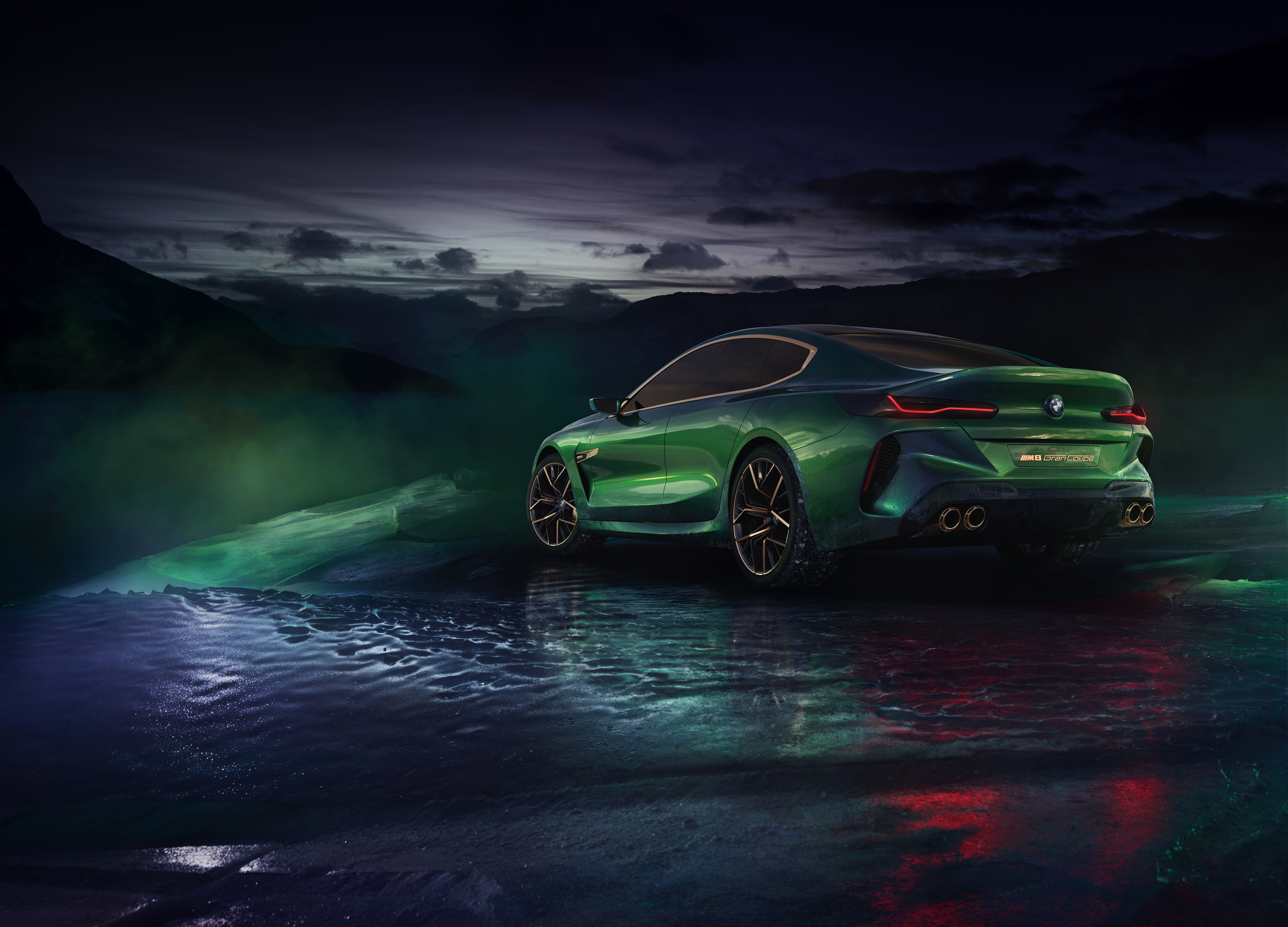 Bmw Bmw M8 Gran Coupe Car Grand Tourer Green Car Vehicle 7087x5102