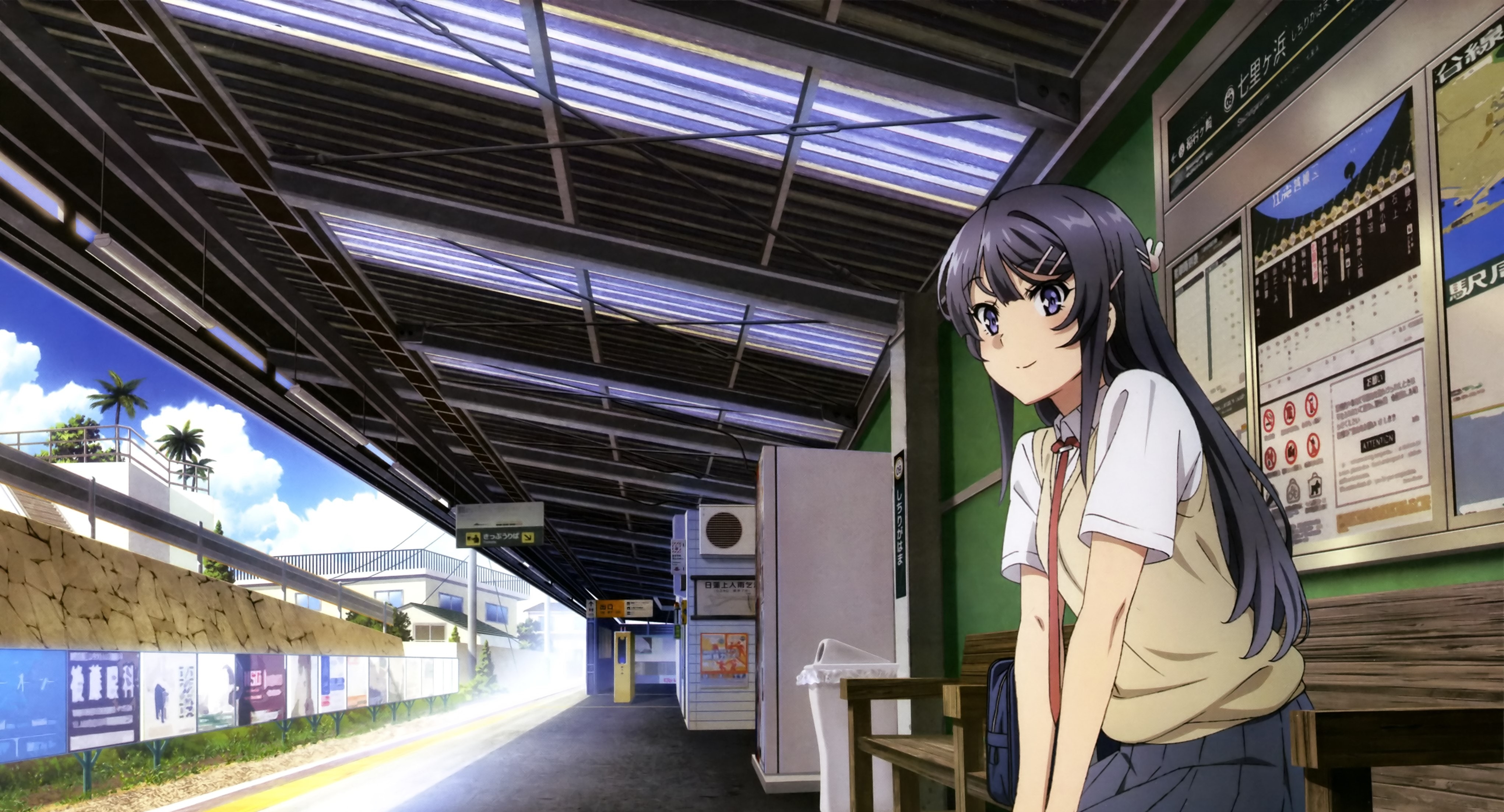 Girl Mai Sakurajima Train Station 4085x2207