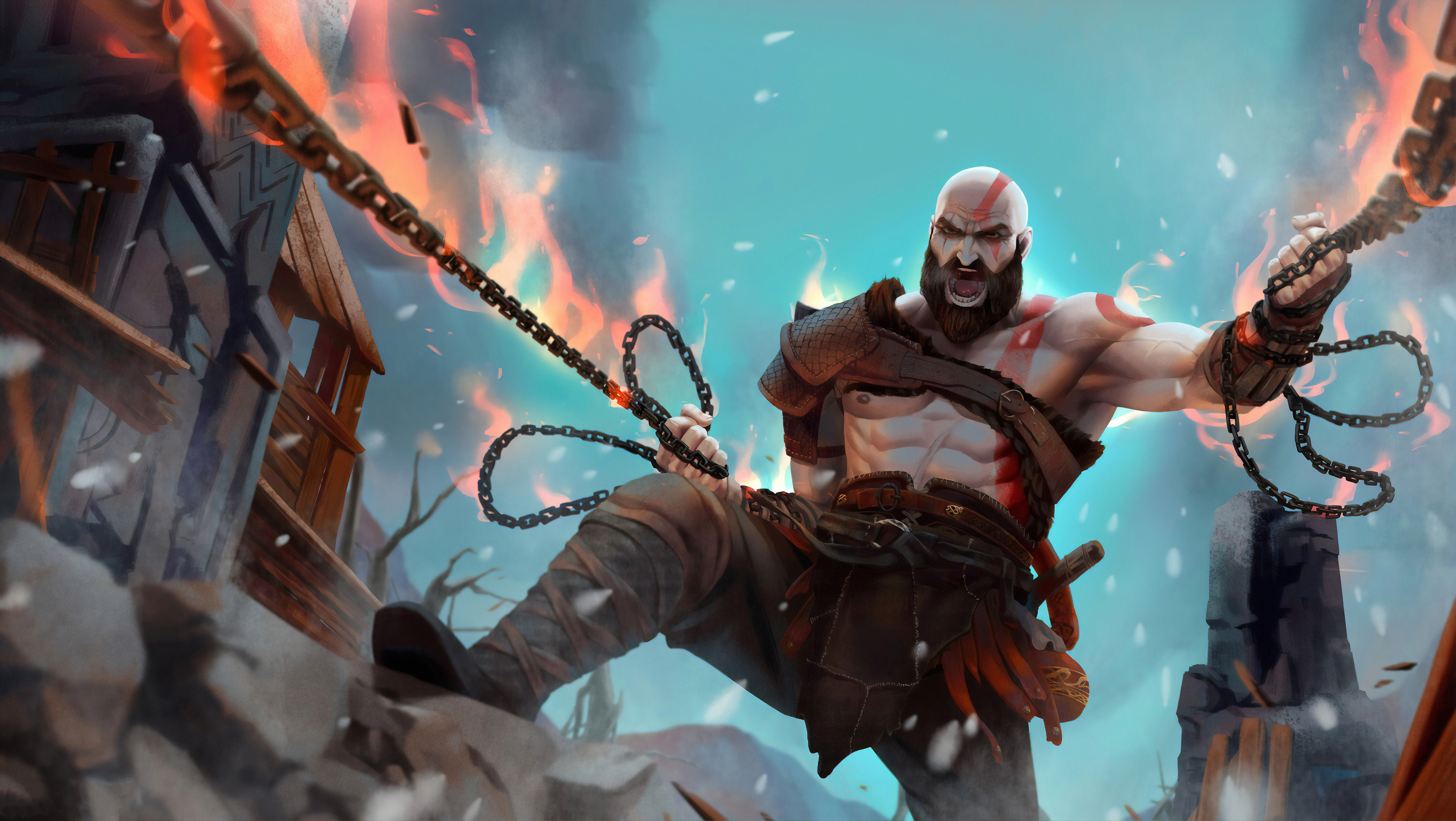 God Of War 2018 Kratos God Of War Warrior 3840x2164