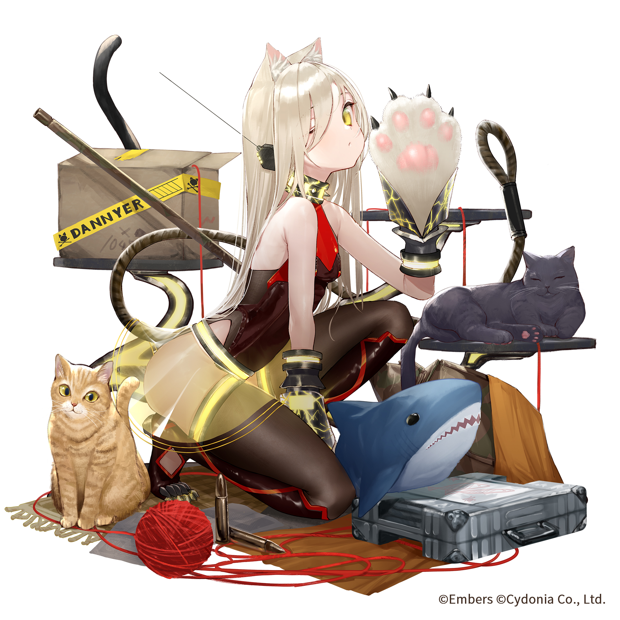 Anime Anime Girls Digital Art Artwork 2D Portrait Display Vertical Ash Arms Cats Cat Girl 2000x2000