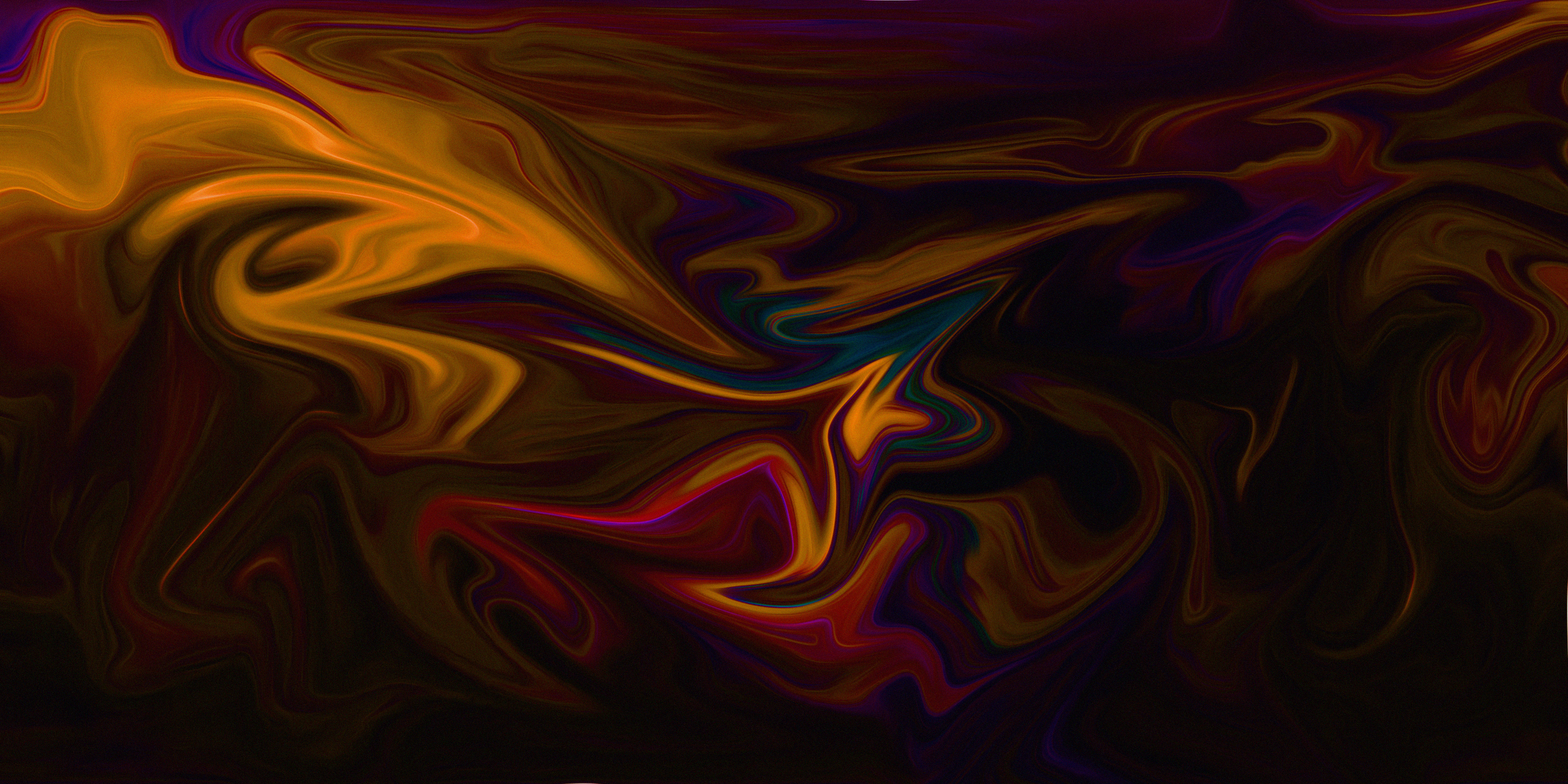 Abstract Fluid Liquid Shapes Dark Colorful Digital Art Interference Gradient Paint Splash Artwork Oi 3840x1920