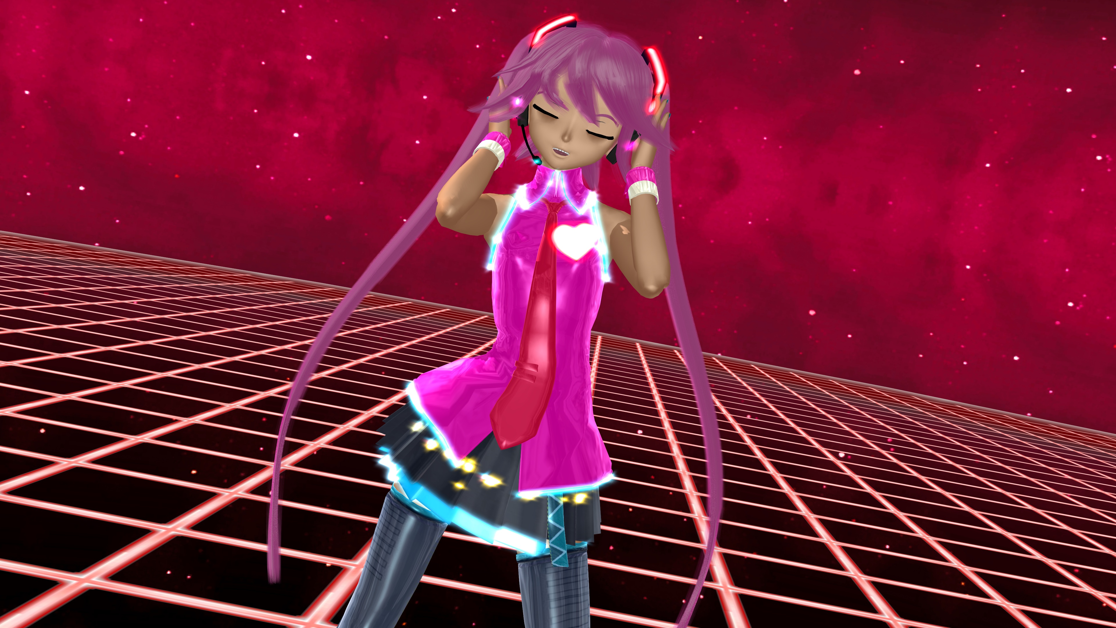 Pink Hair Sakura Miku Vocaloid 3840x2160