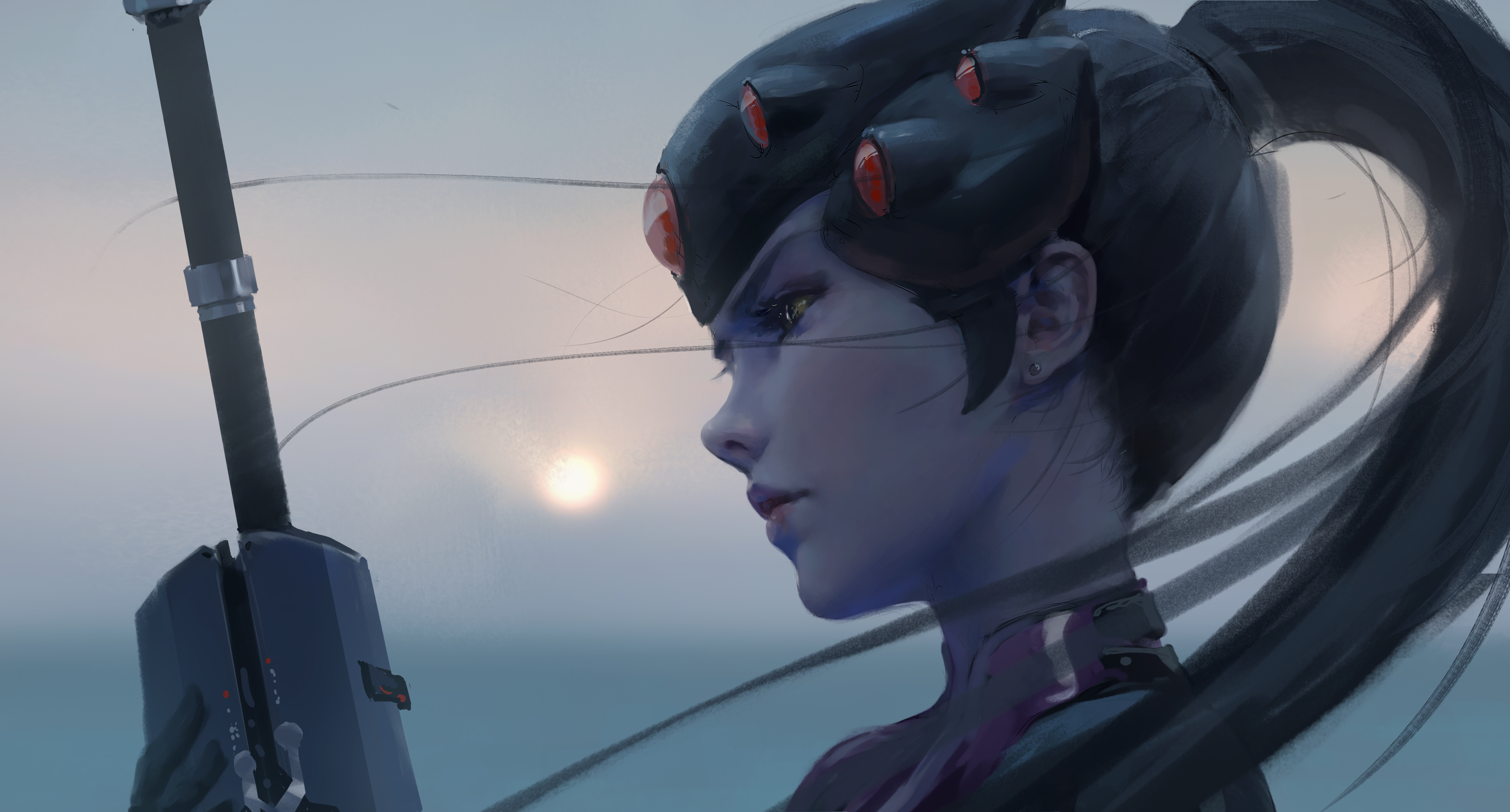 WLOP Overwatch Widowmaker Video Game Girls Video Game Characters 4566x2456