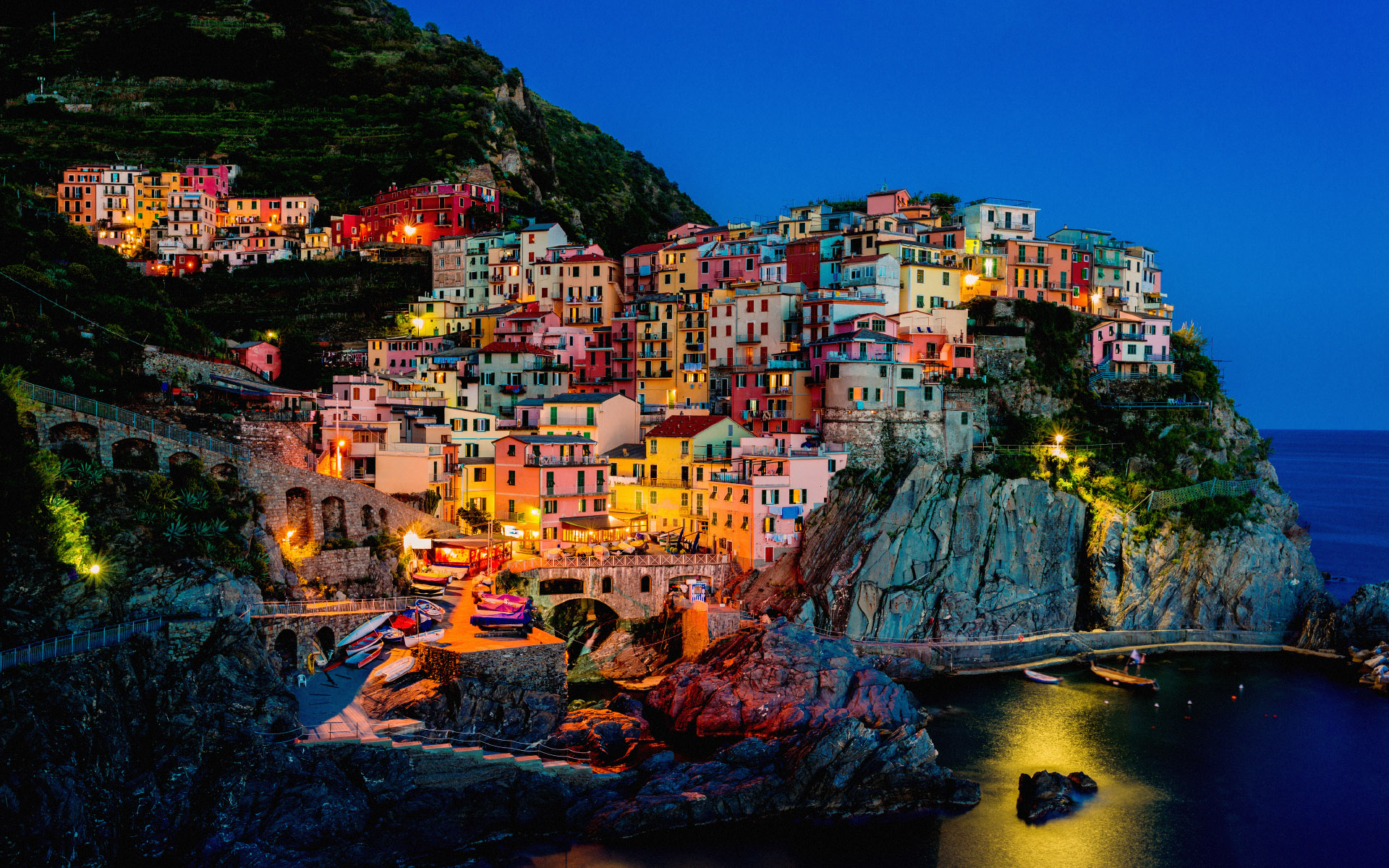 Colorful Night Italy Cinque Terre 1920x1200