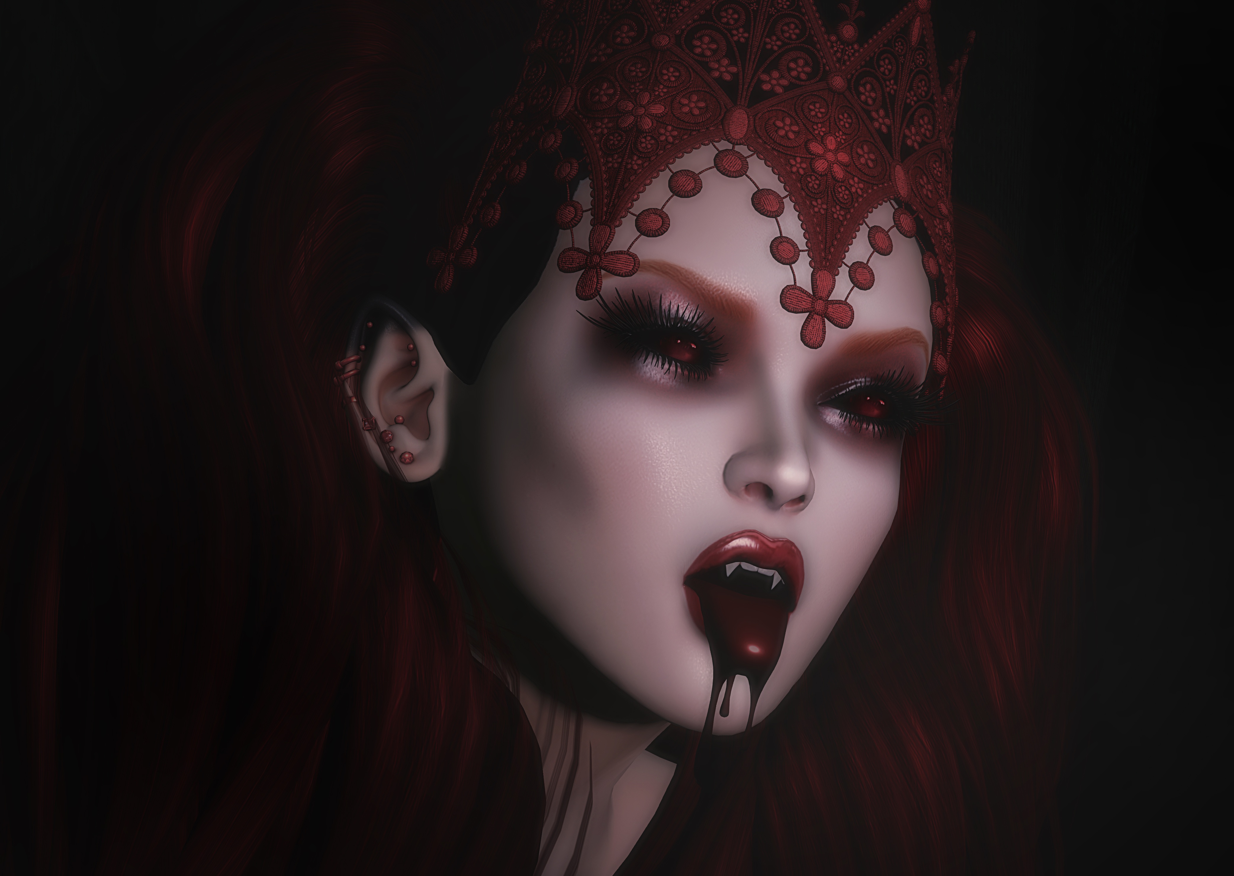Blood Dark Fantasy Vampire Woman 4168x2960