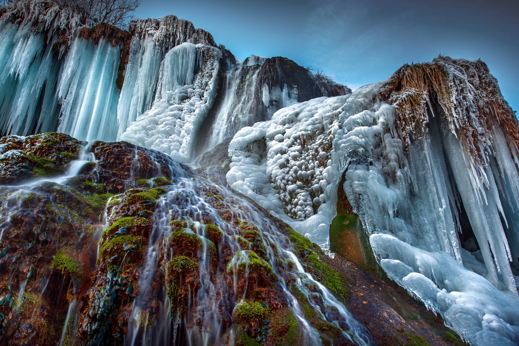 Ice Nature Waterfall Winter 2000x1335