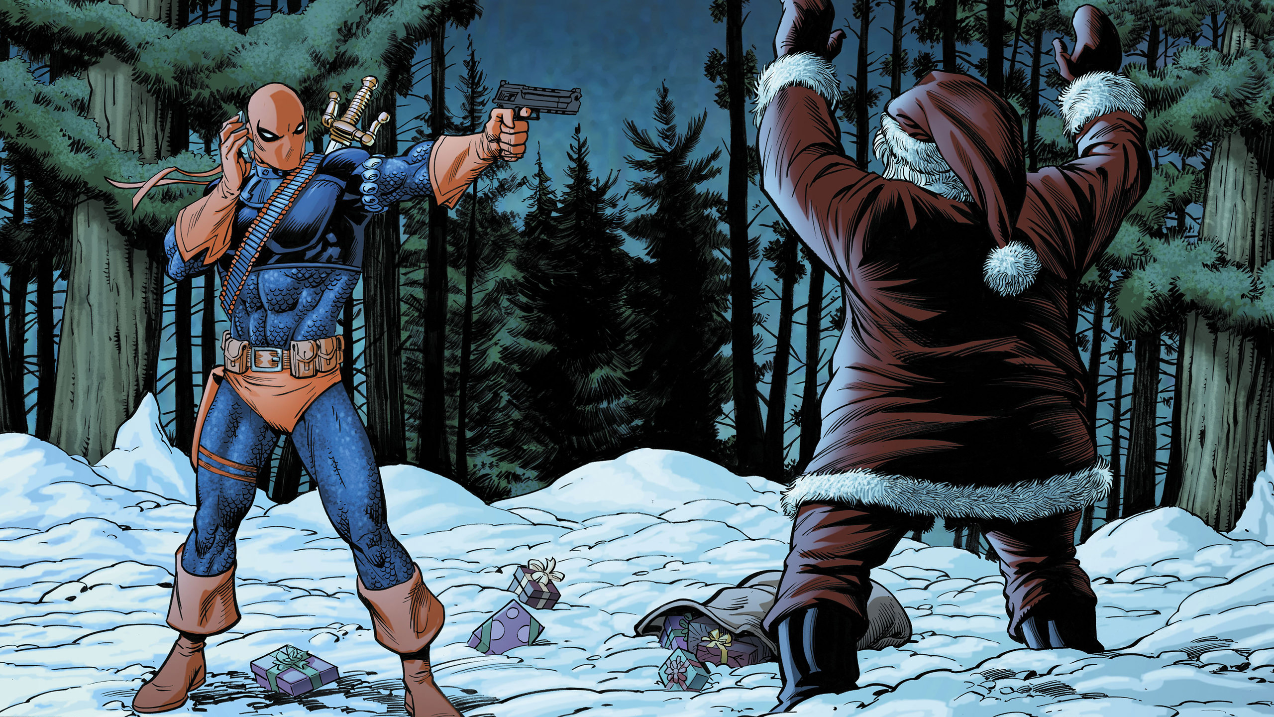 Dc Comics Deathstroke Santa 2560x1440