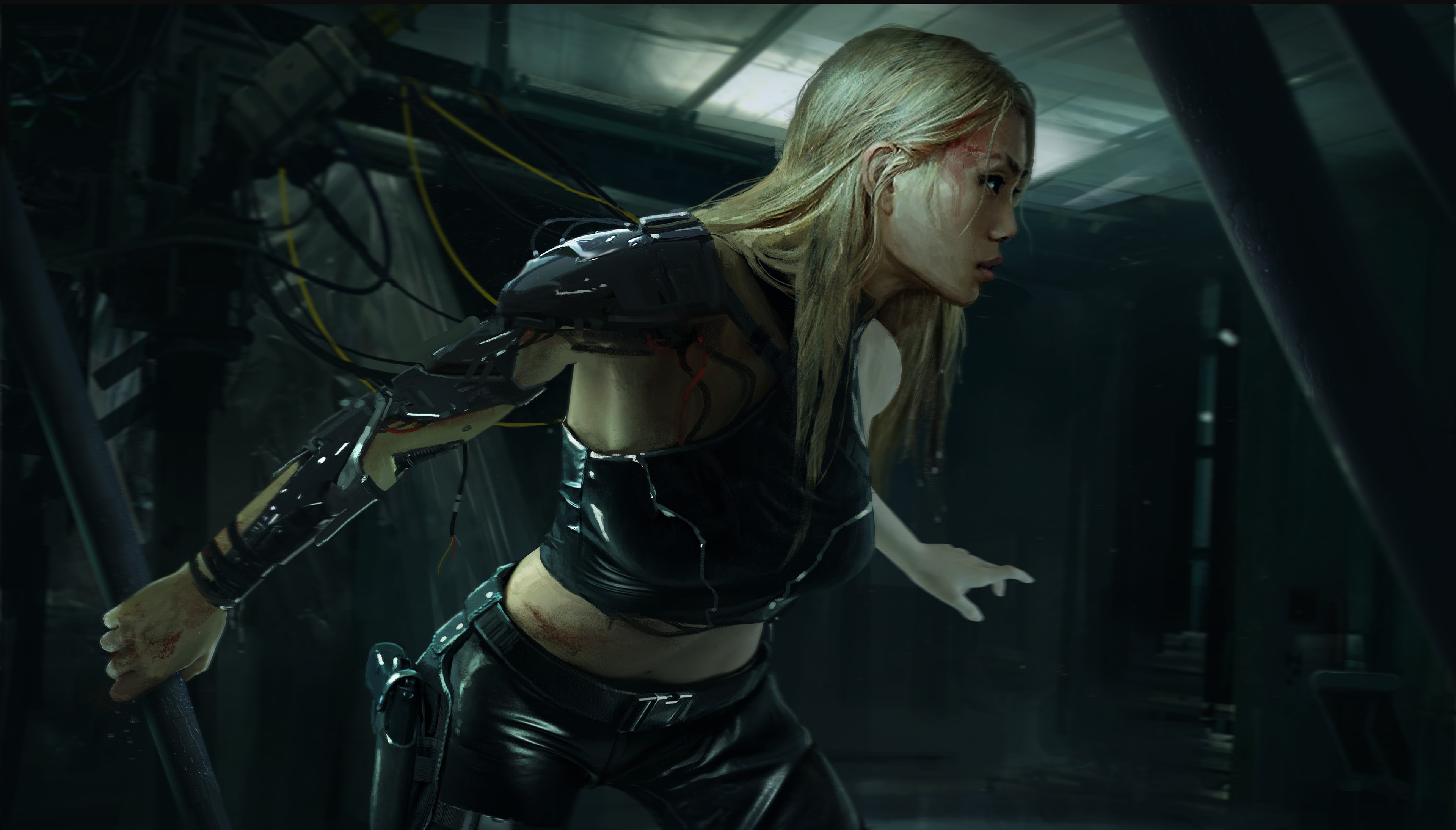 Cyberpunk Science Fiction Nana Dhebuadze ArtStation 3840x2189