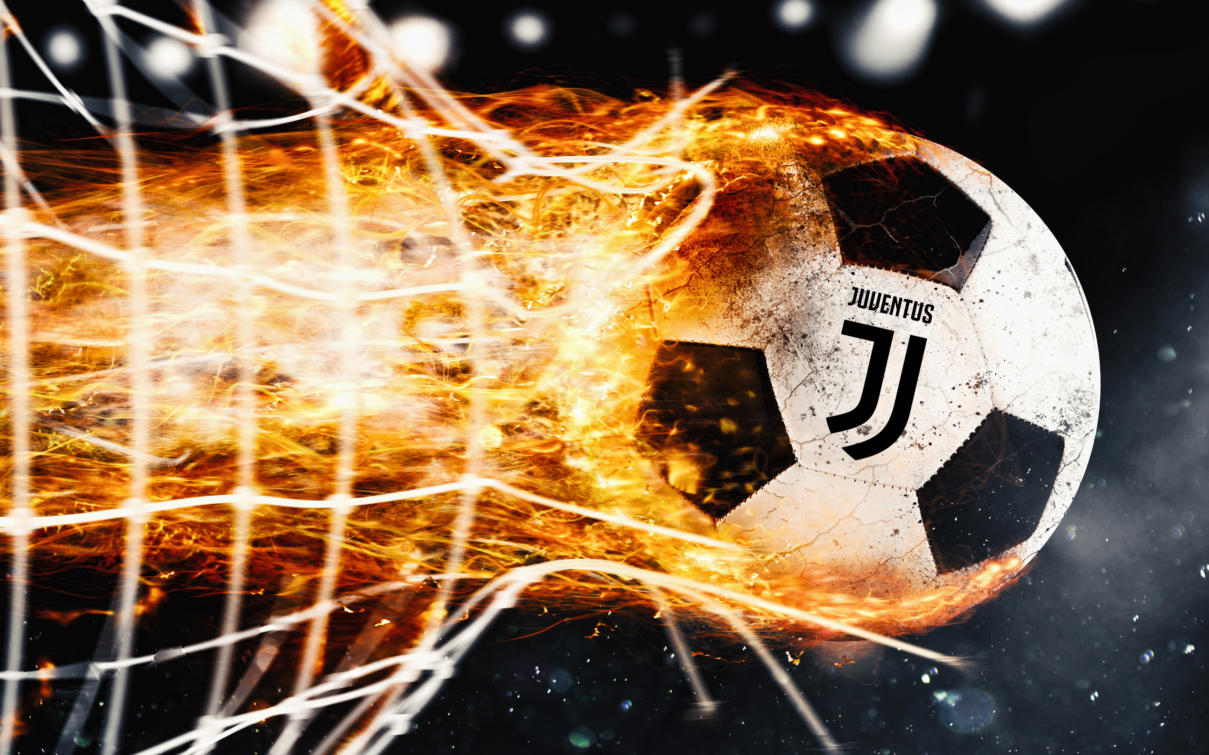 Ball Fire Juventus F C Logo Soccer 3840x2400