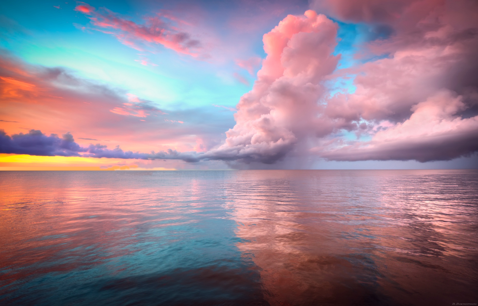 Cloud Horizon Ocean Sky Sunset 1920x1230