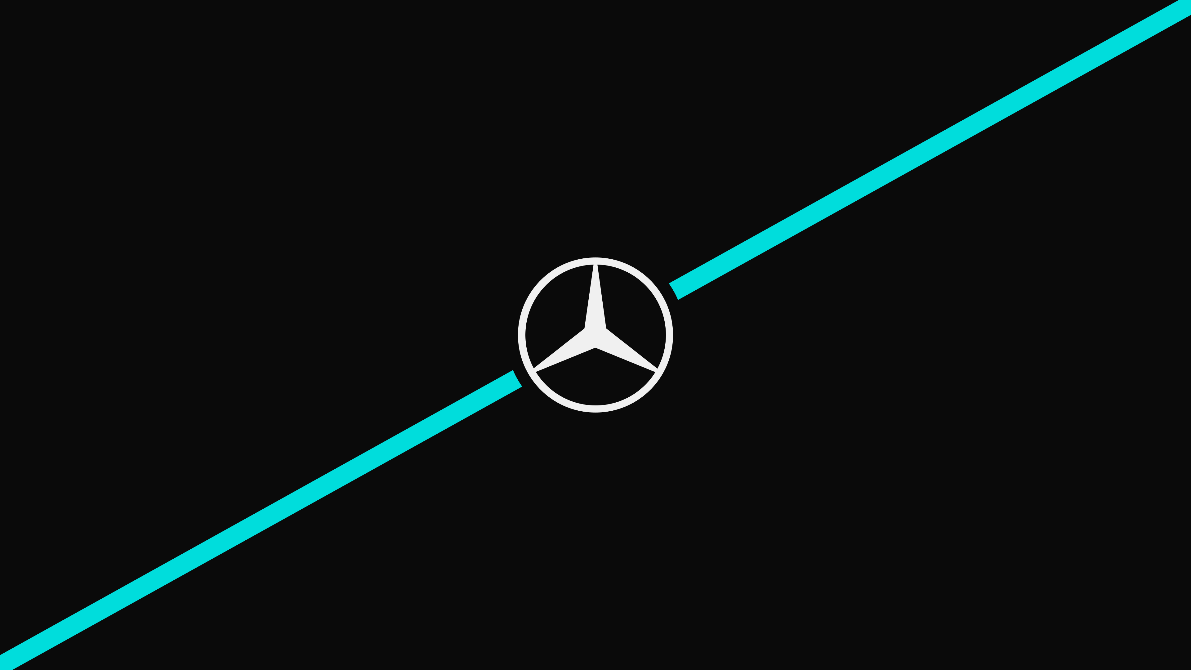 Mercedes F1 Minimalism Mercedes Benz Logo Simple Background Black Background Sport Sports 3840x2160