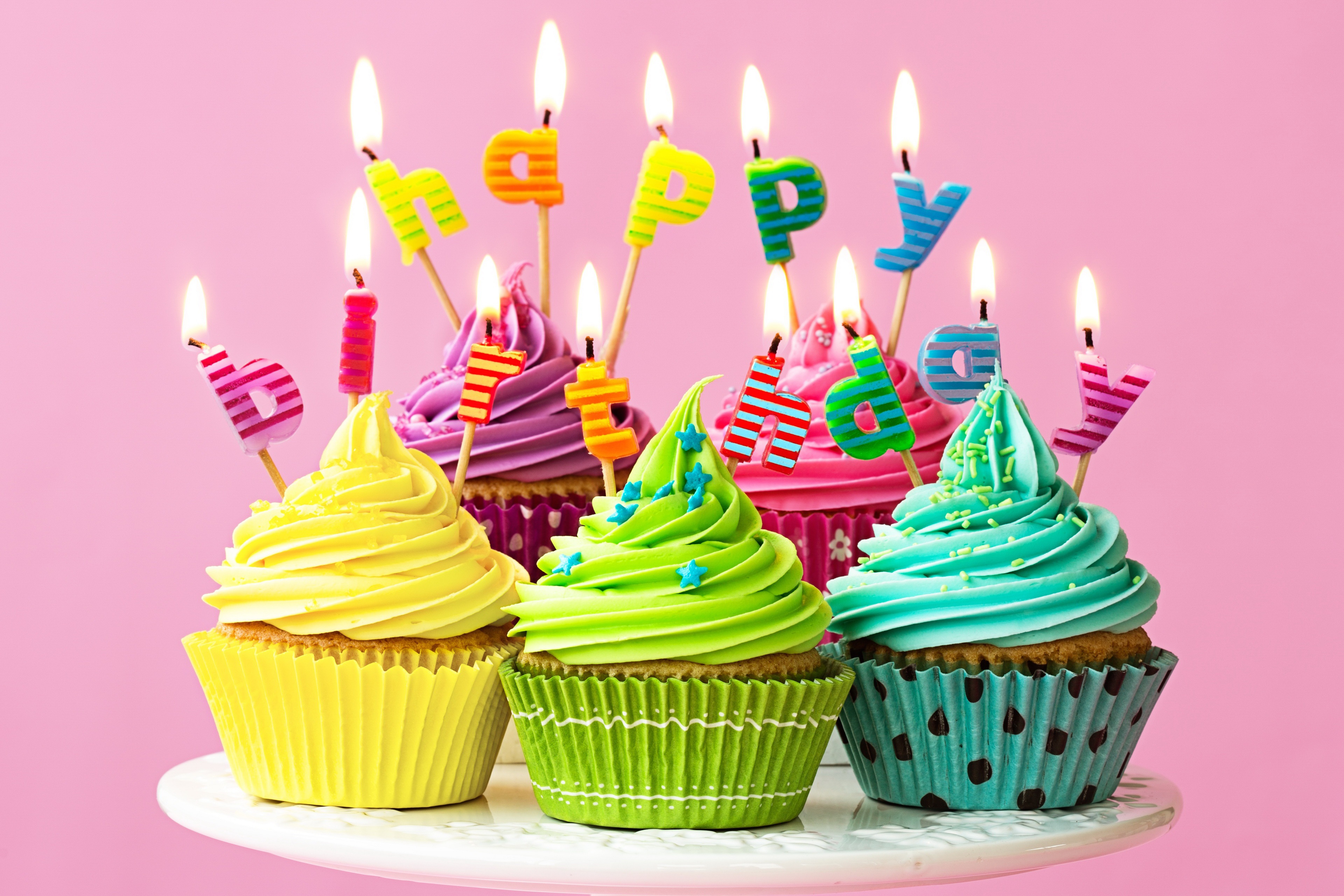 Birthday Candle Cupcake Happy Birthday 3840x2560