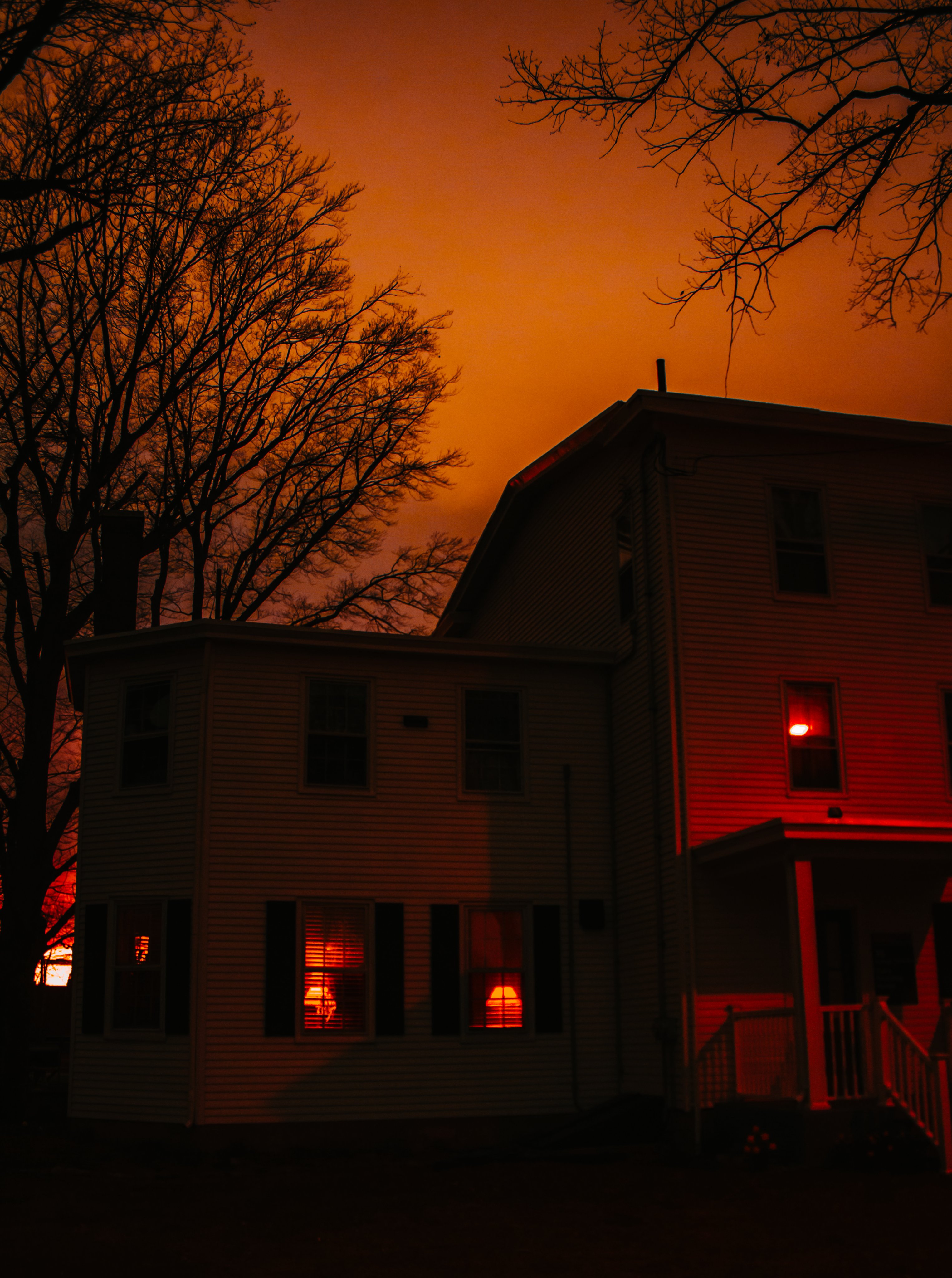 Sunset House Lights Shade Red Light Portrait Display 3051x4096