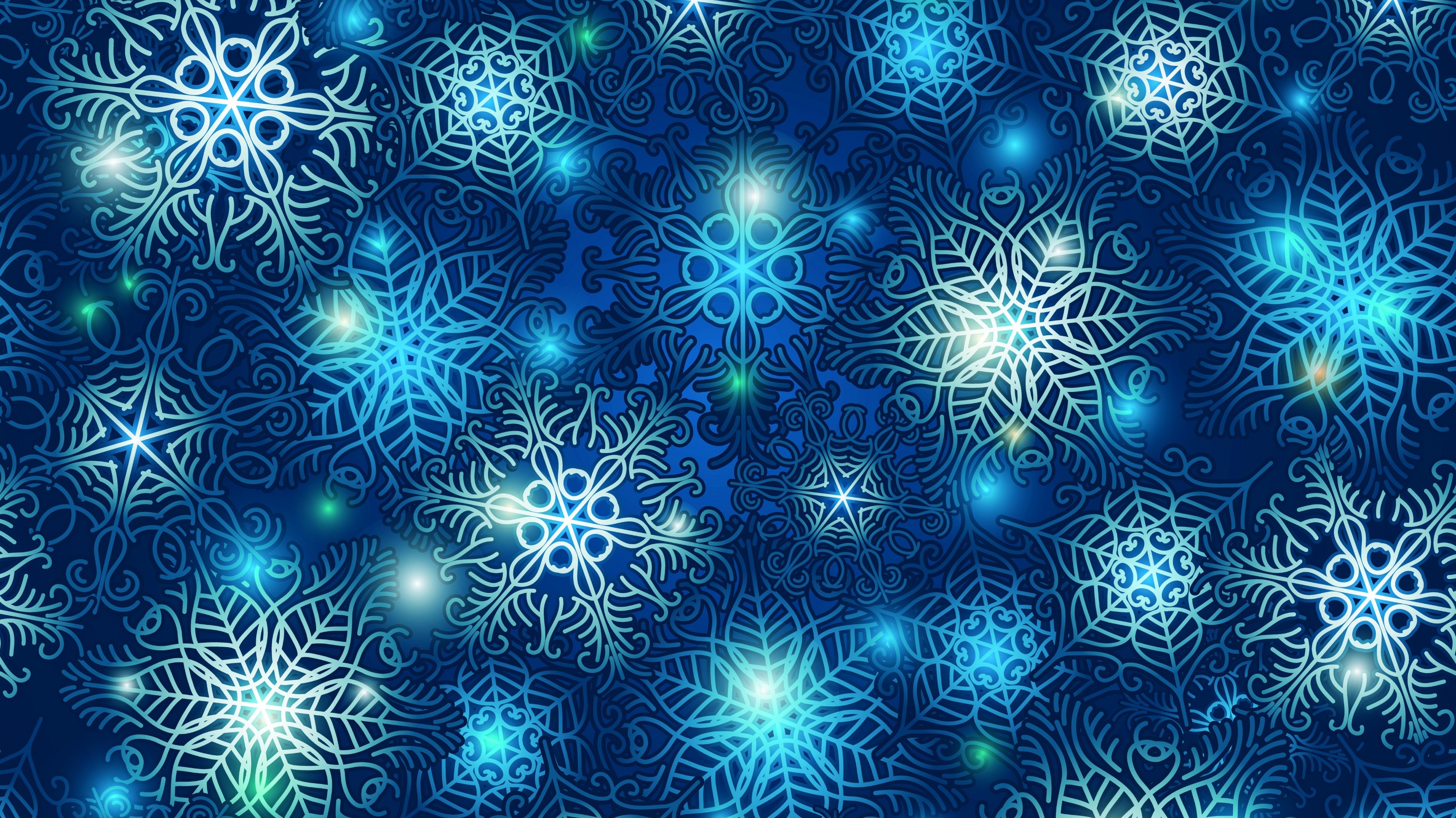 Blue Snowflake 3840x2160