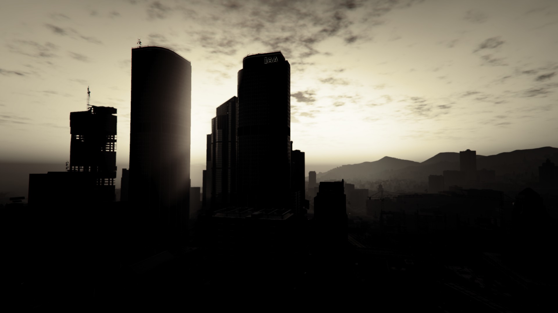 Black Amp White Grand Theft Auto V Sky Skyscraper 1920x1080