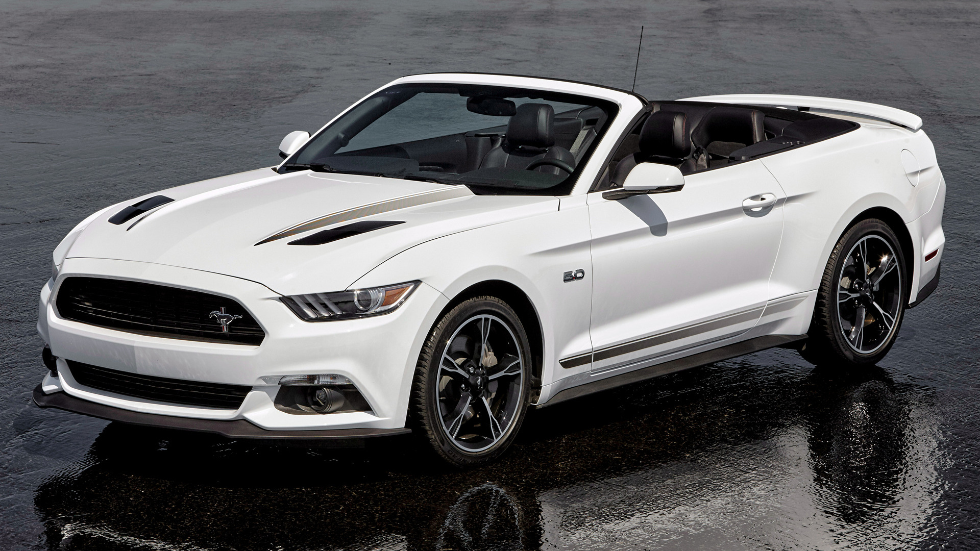 Car Convertible Ford Mustang Gt Convertible California Special Muscle Car White Car 1920x1080
